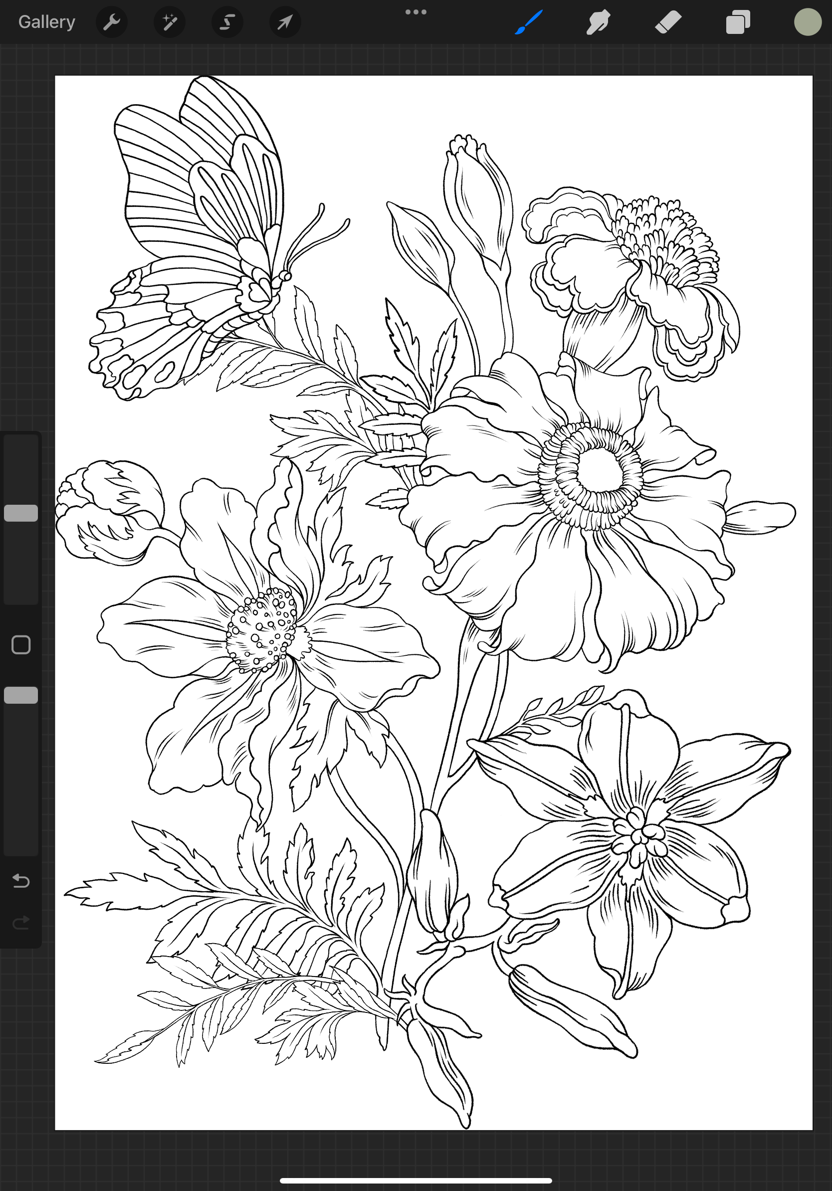 Free Coloring Pages For Procreate Flower Frenzy Edition Procreate courses