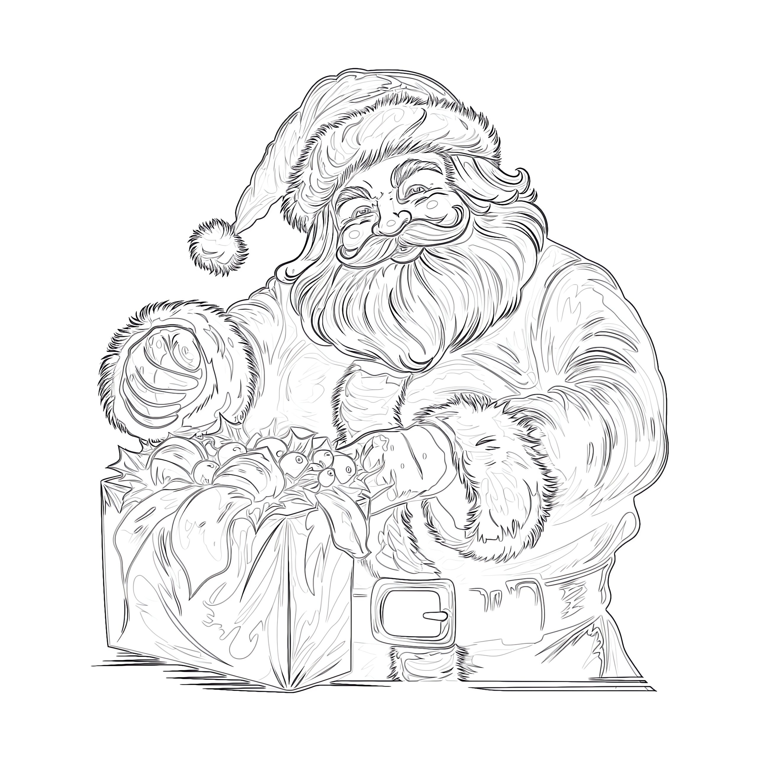 Free Coloring Pages Of Santa Coloring Pages Mimi Panda