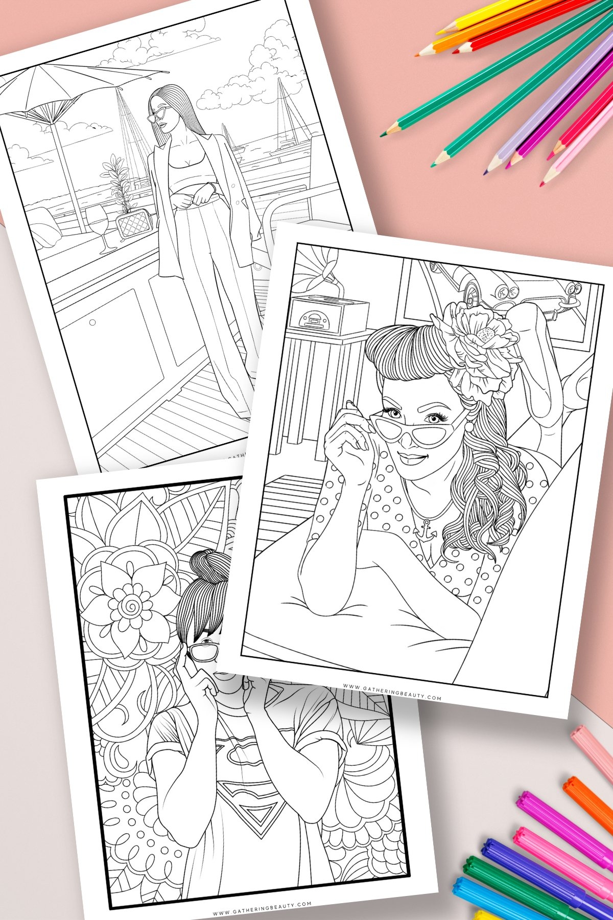 Free Colouring Pages Of People For Adults Gathering Beauty