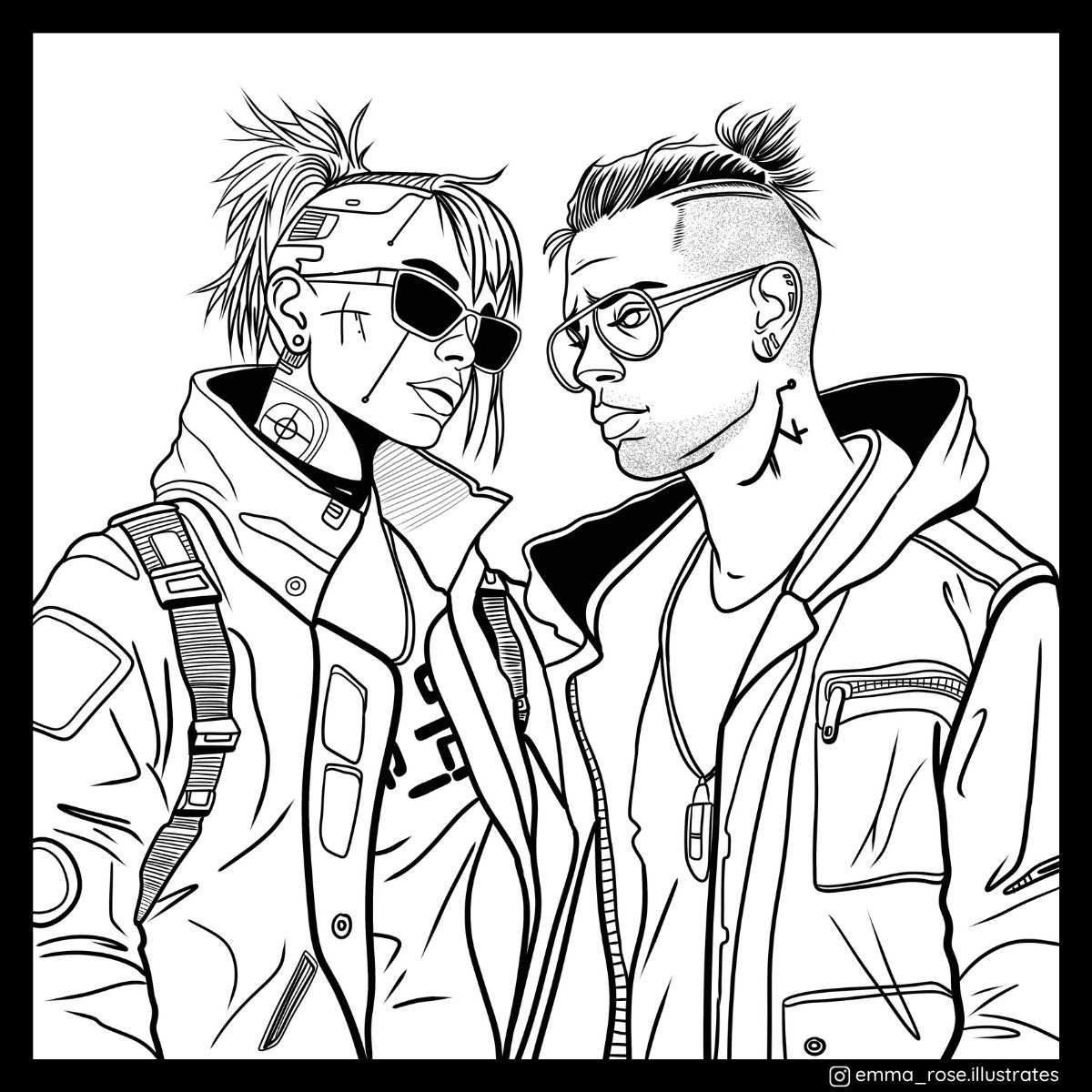 Free Cyberpunk Colouring Pages Emma Rose