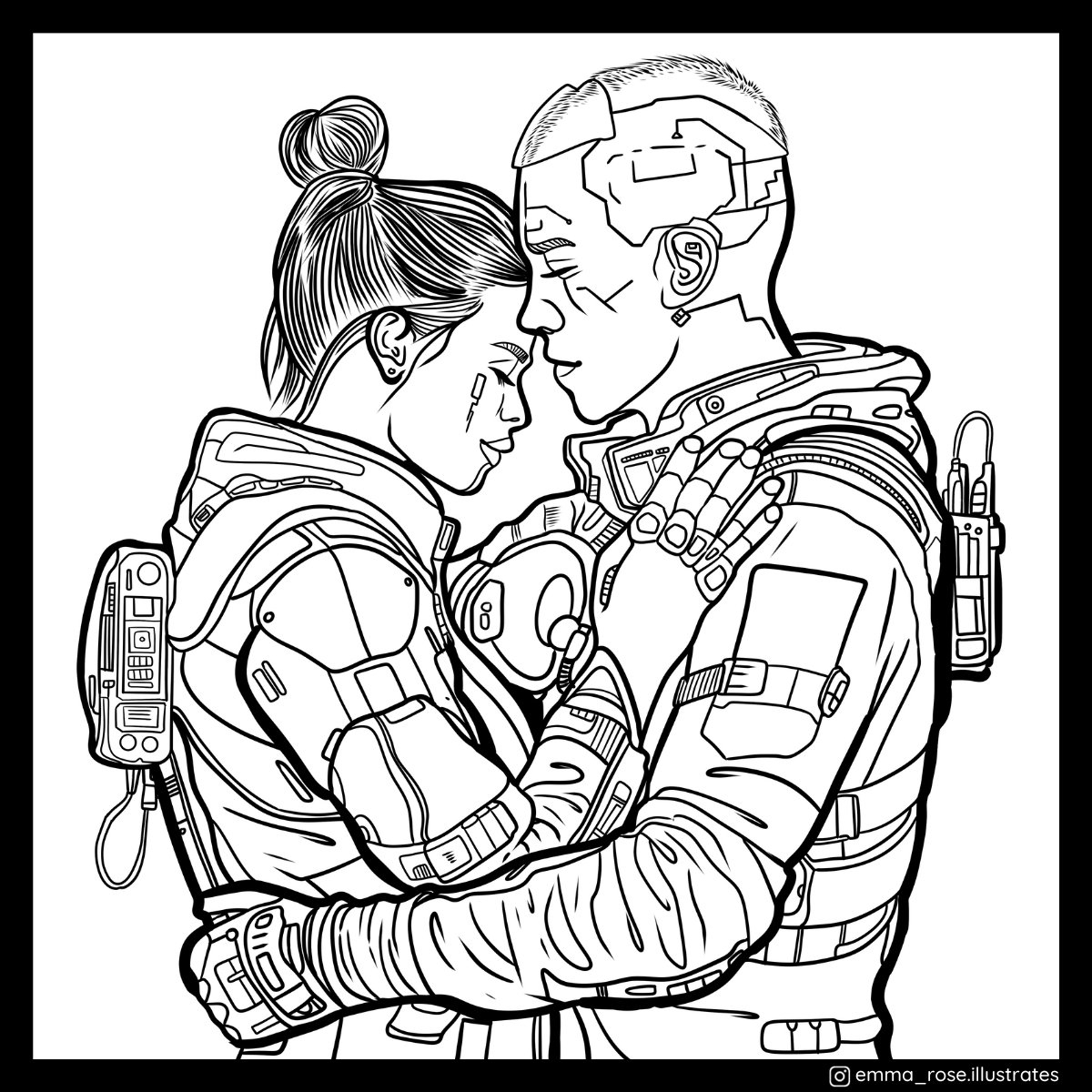 Free Cyberpunk Colouring Pages Emma Rose