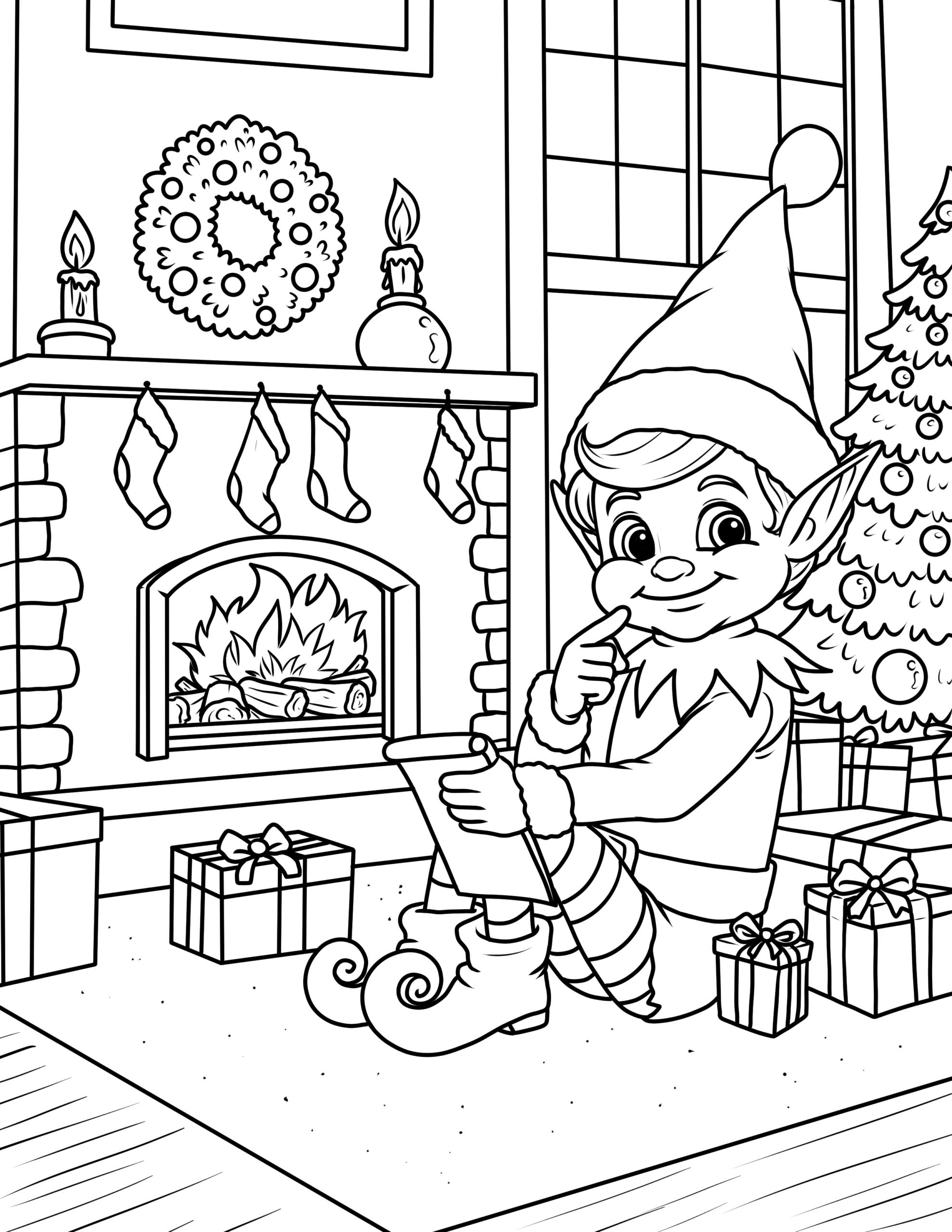 Free Elf Coloring Pages Sweet Kids Home
