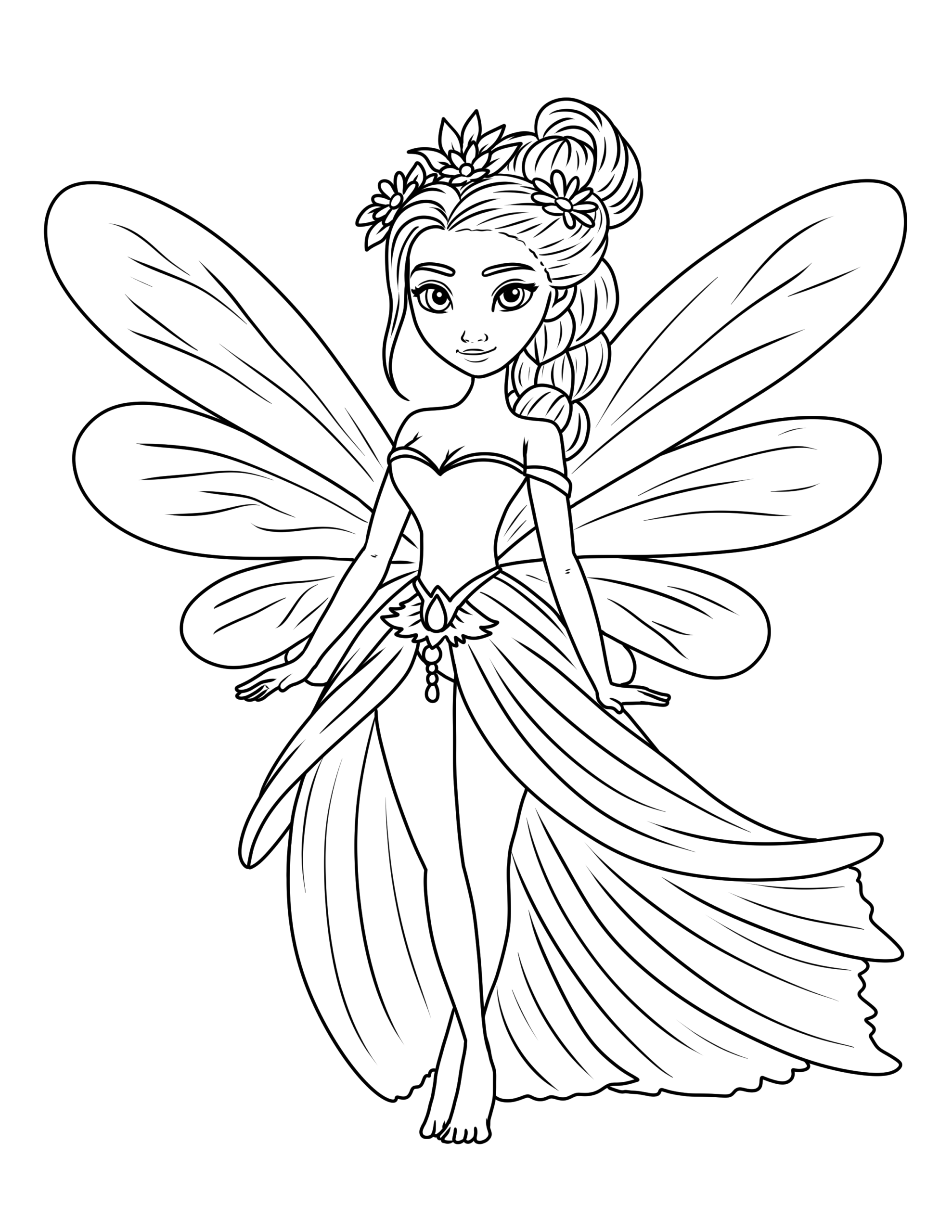 Free Fairy Coloring Pages Sweet Kids Home
