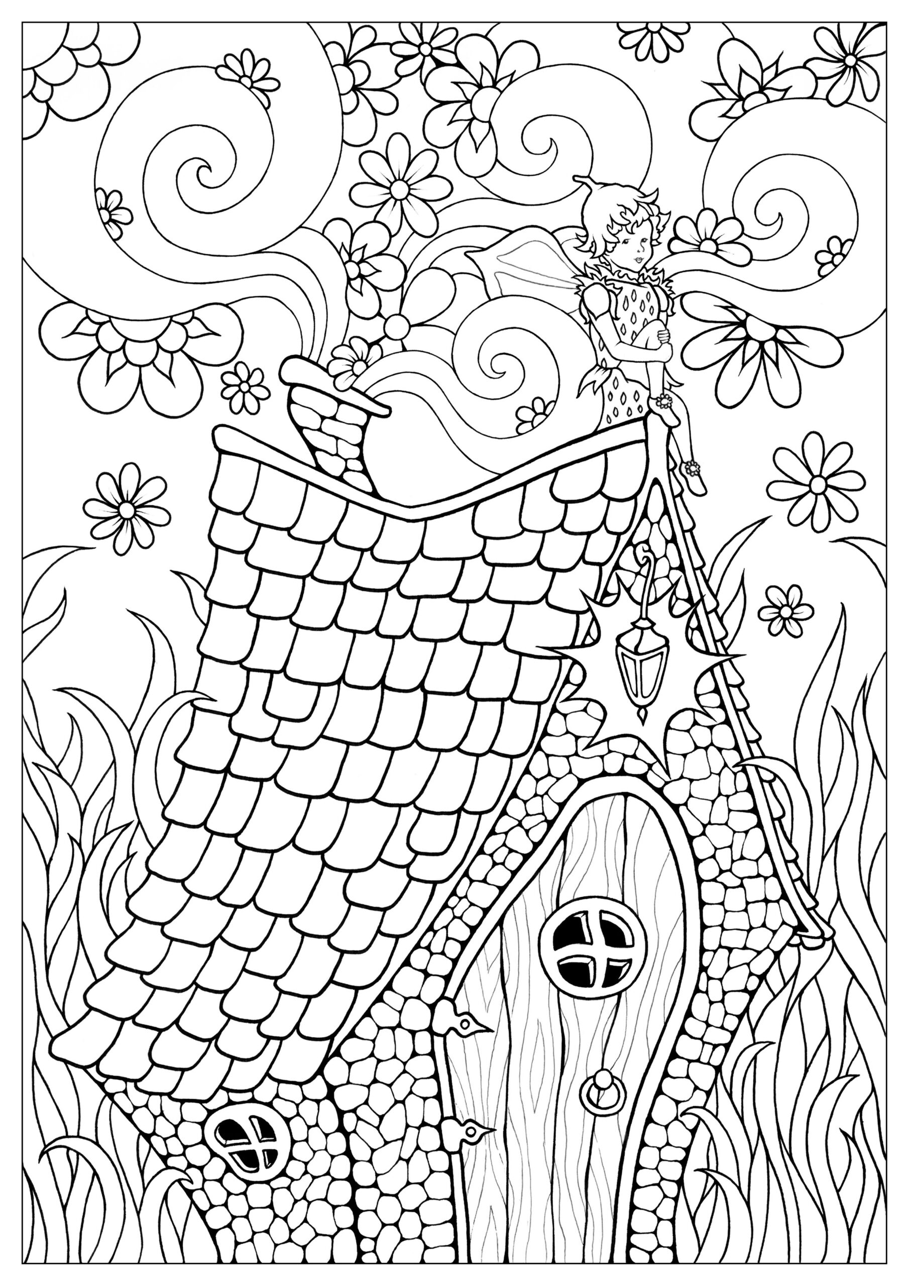 Free Coloring Fairy Pages