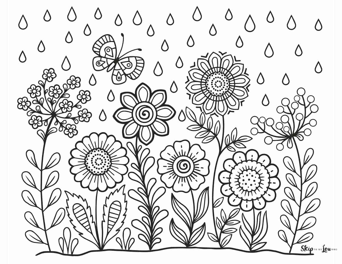 Flowers Coloring Pages Printable Free
