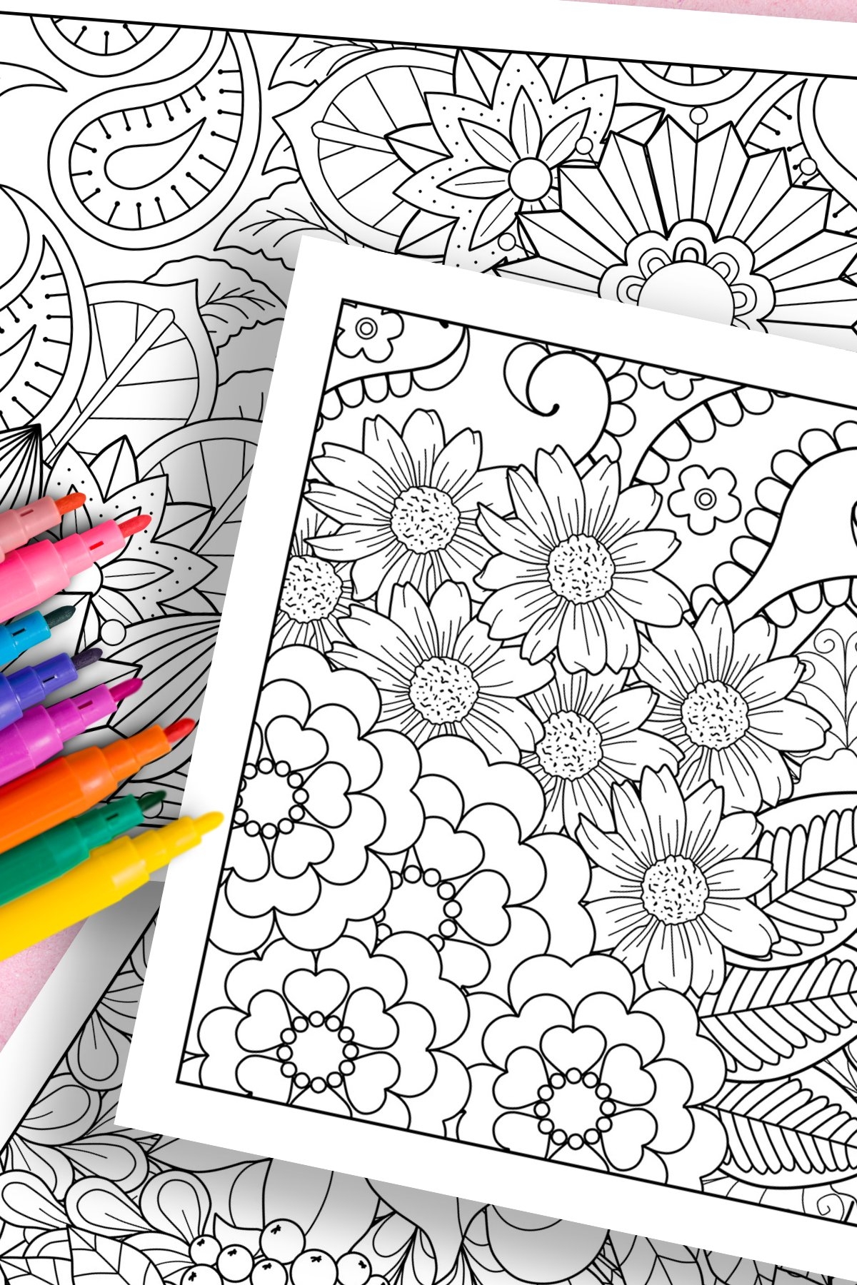 Free Flower Colouring Pages Gathering Beauty