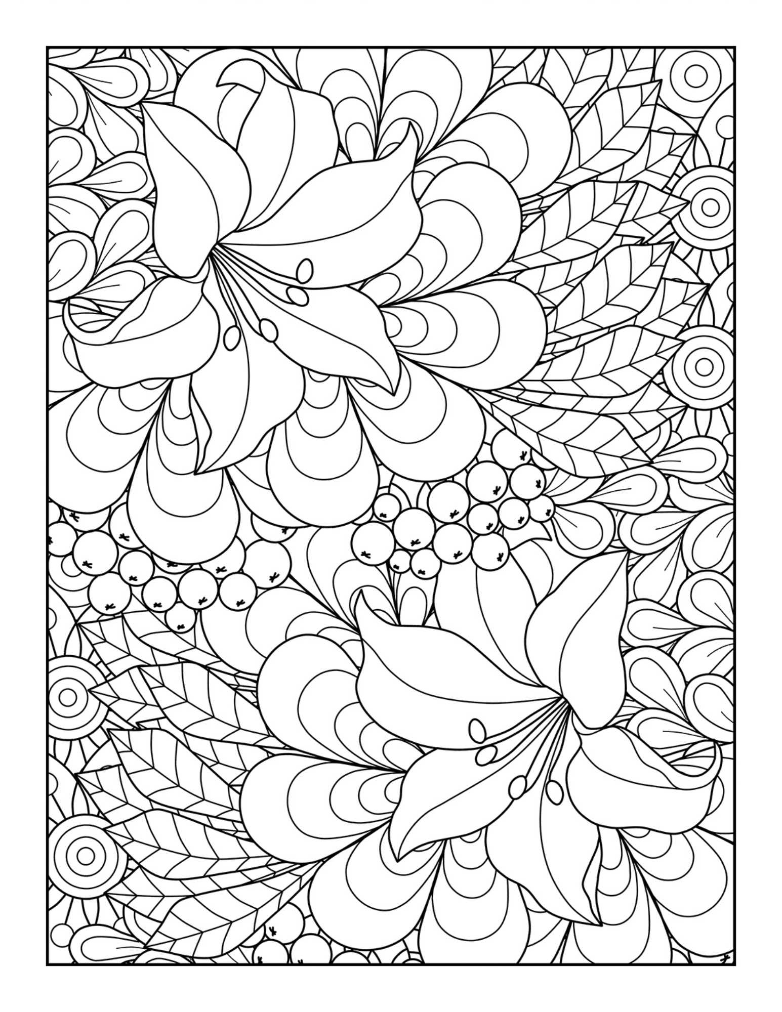 Free Flower Colouring Pages Gathering Beauty