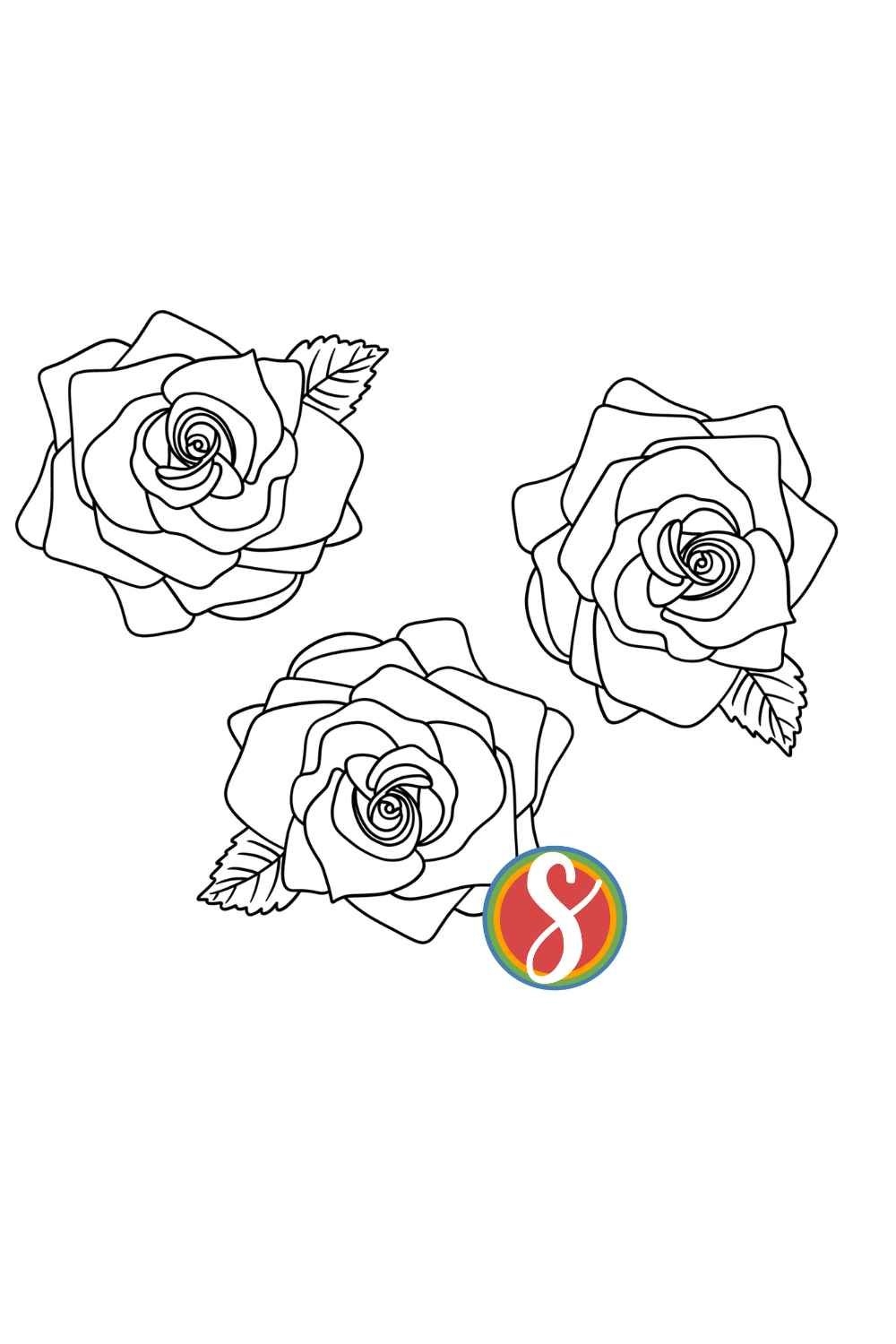 Free Flower Rose Coloring Pages Stevie Doodles