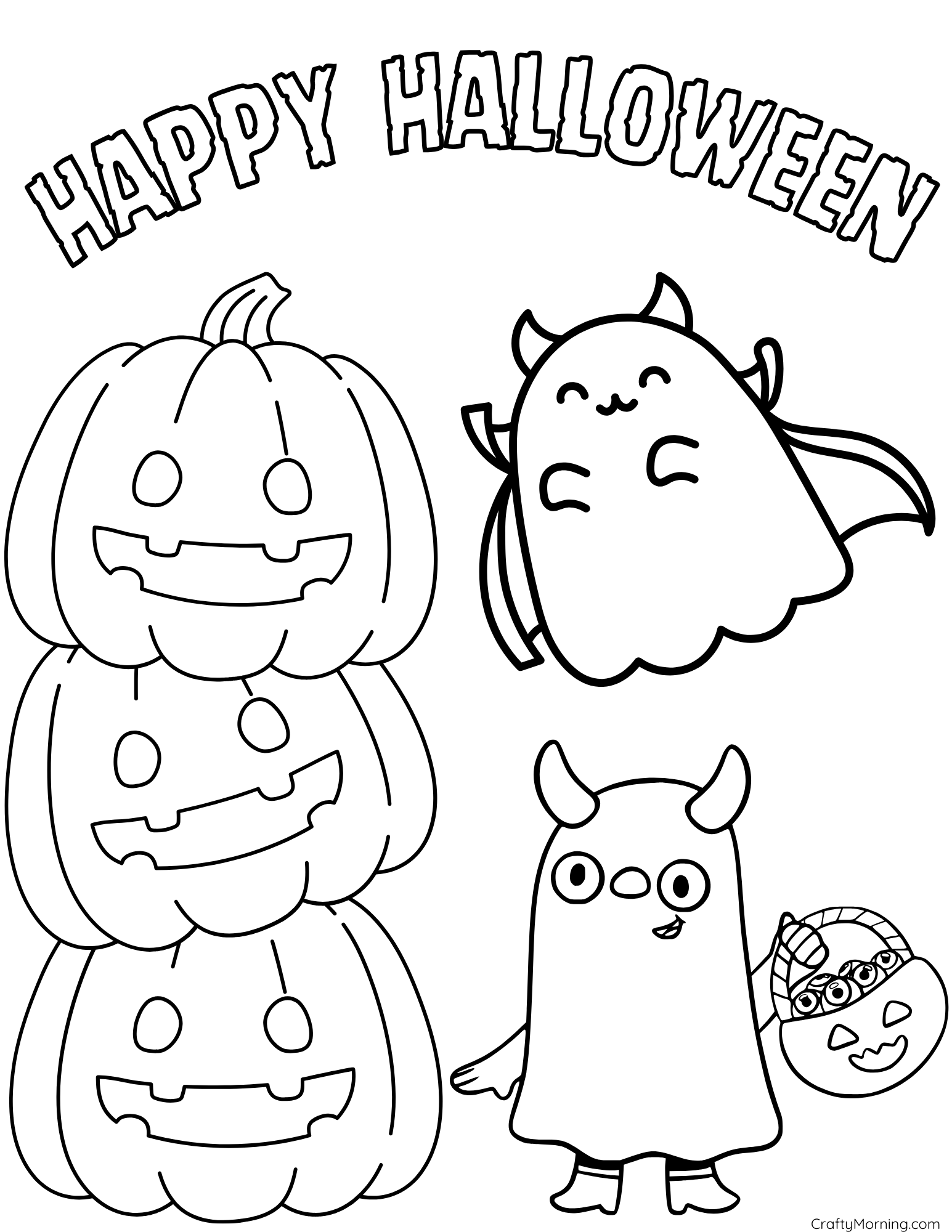 Printable Cute Halloween Coloring Pages