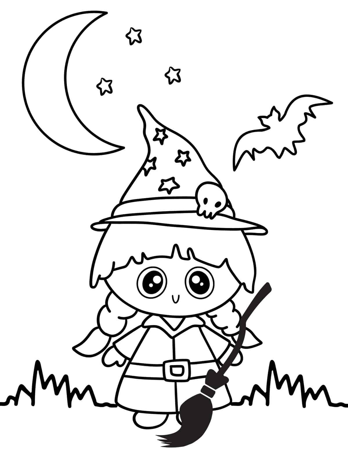 Free Halloween Witch Coloring Pages Prudent Penny Pincher