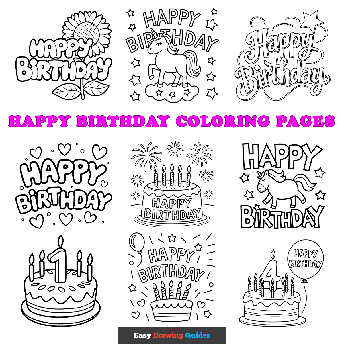 Happy Birthday Coloring Pages Free