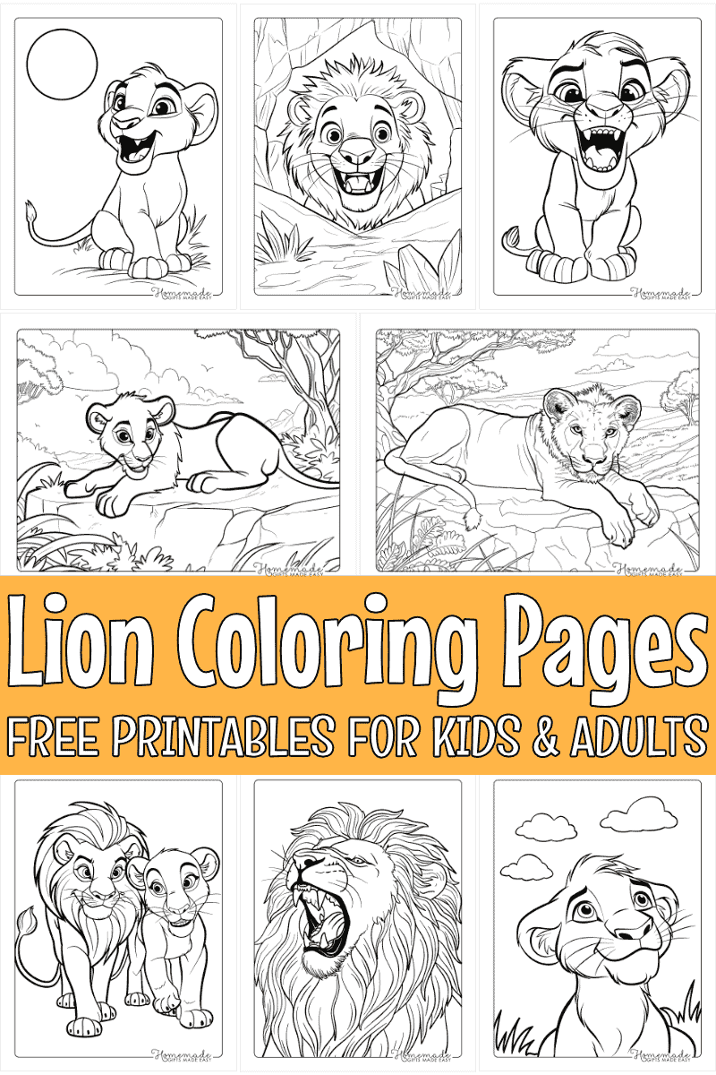 Free Lion Coloring Pages