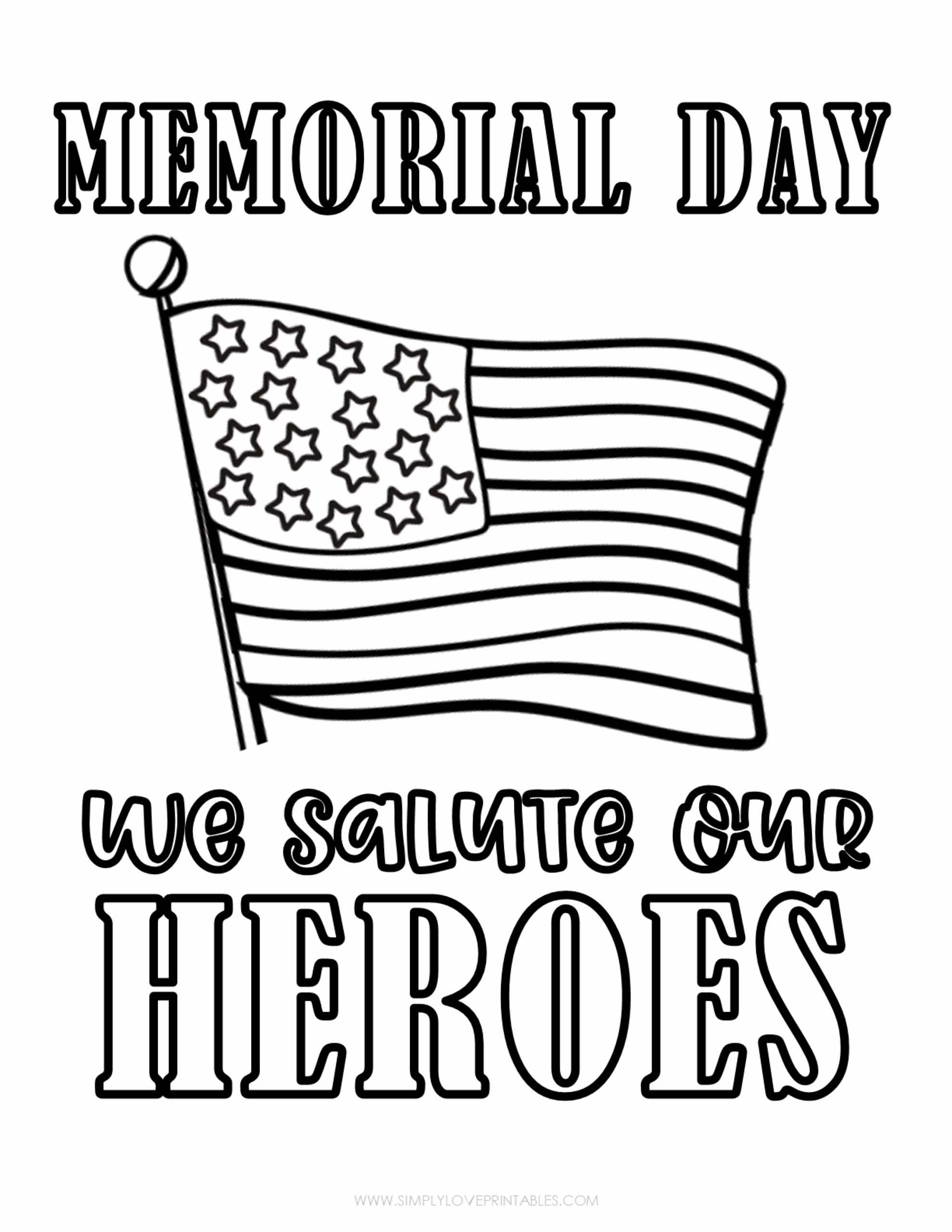 Free Memorial Day Coloring Pages Simply Love Printables Worksheets Library