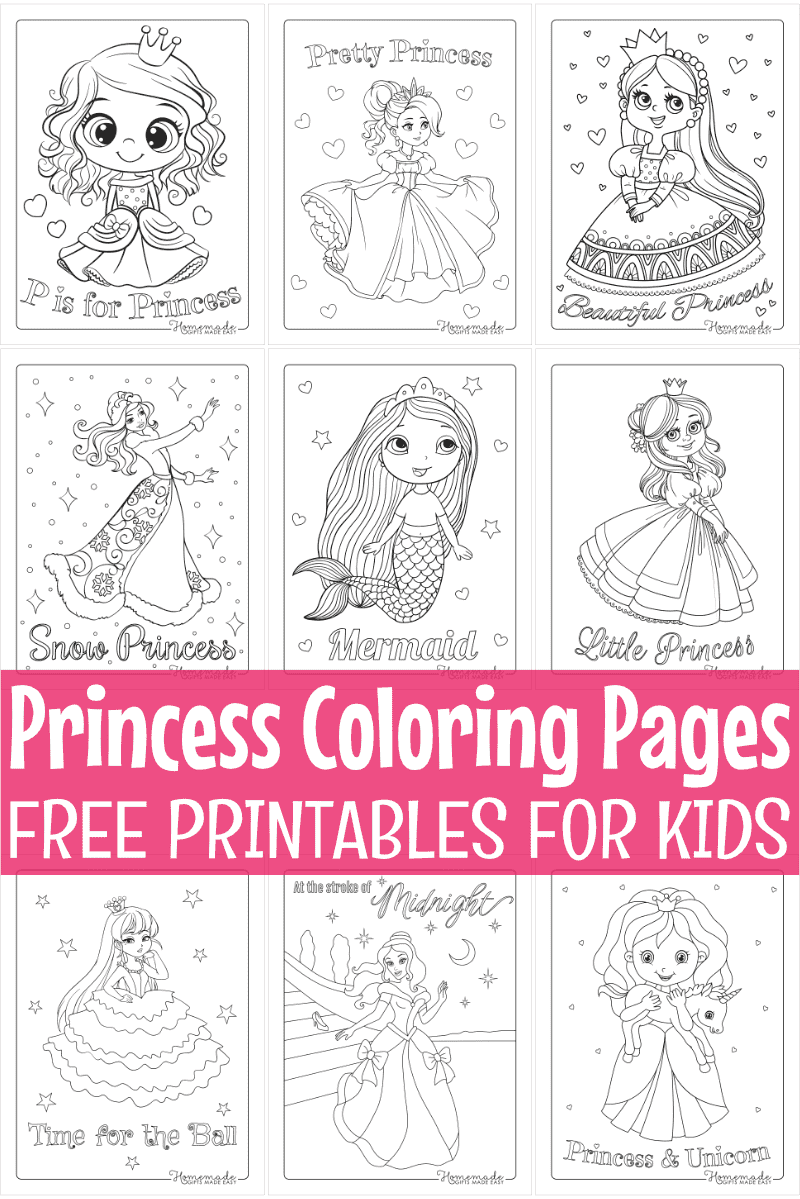 Free Princess Coloring Pages For Kids And Adults