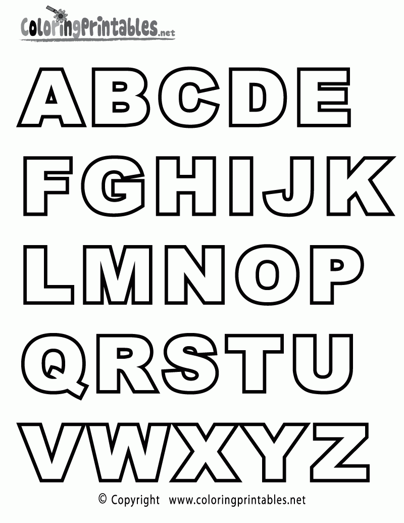 Free Printable Alphabet Capital Letters Coloring Page