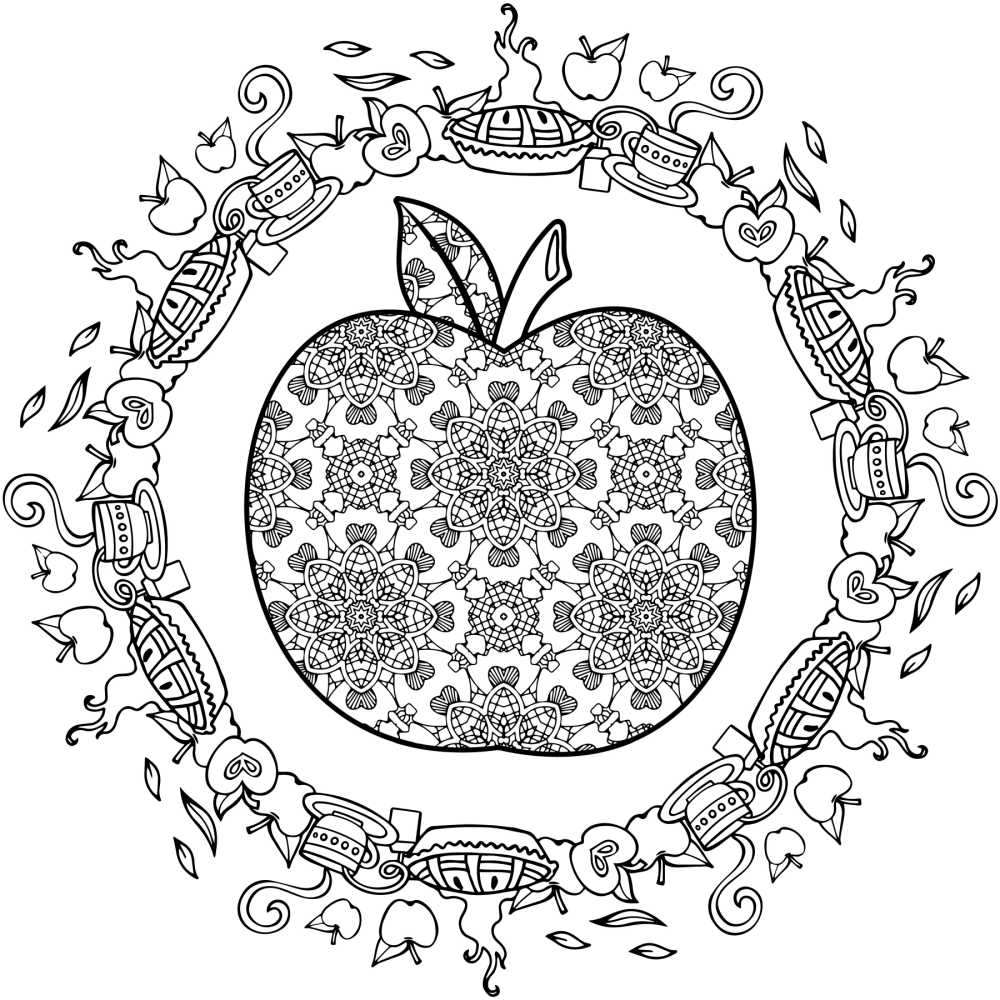 Free Printable Apple Adult Coloring Page Mama Likes This