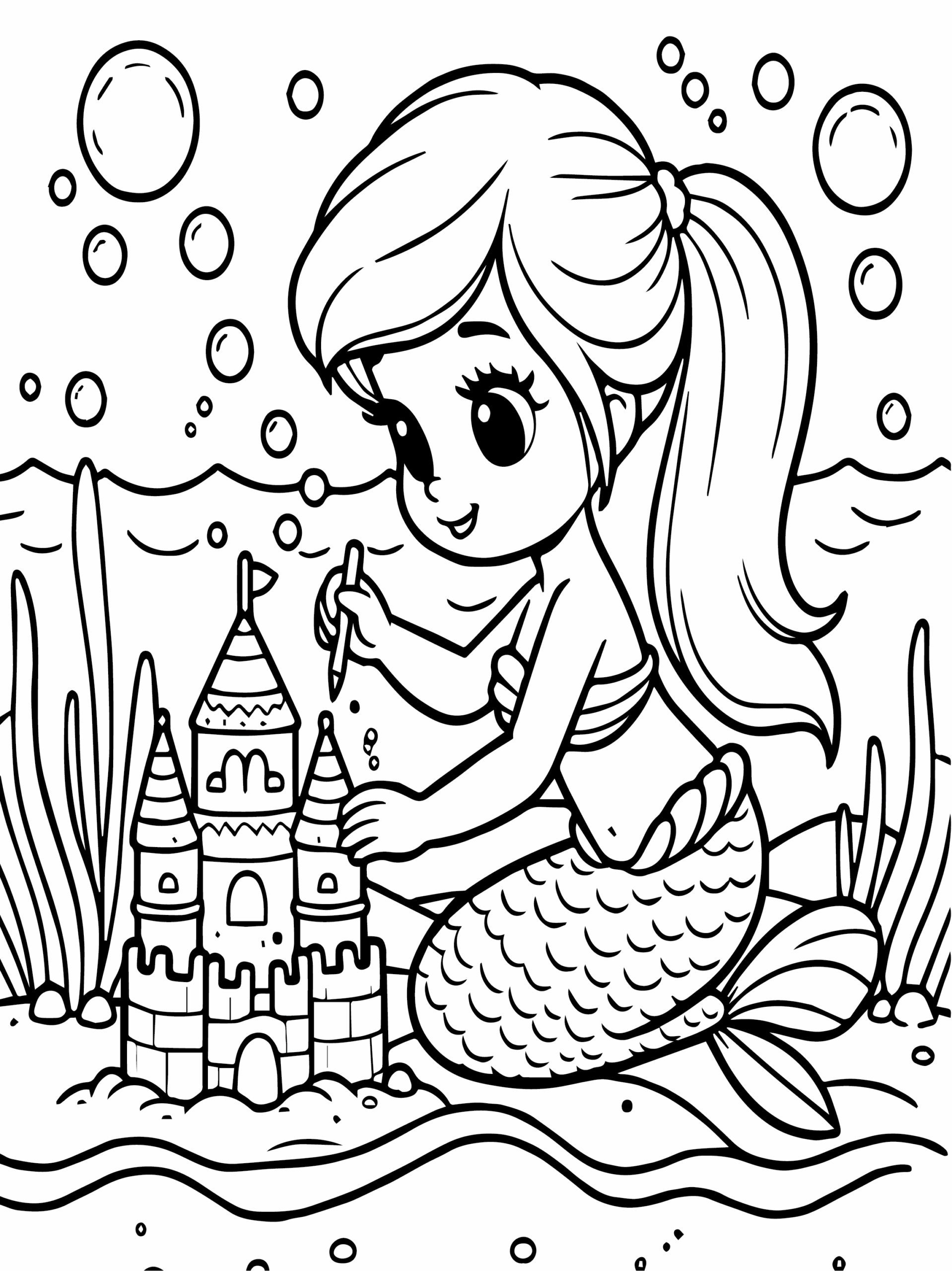 Free Printable Artistic Depictions Little Mermaid Coloring Page 
