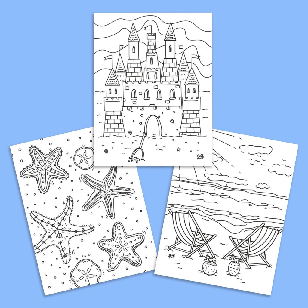 FREE Printable Beach Coloring Pages Pineapple Paper Co 