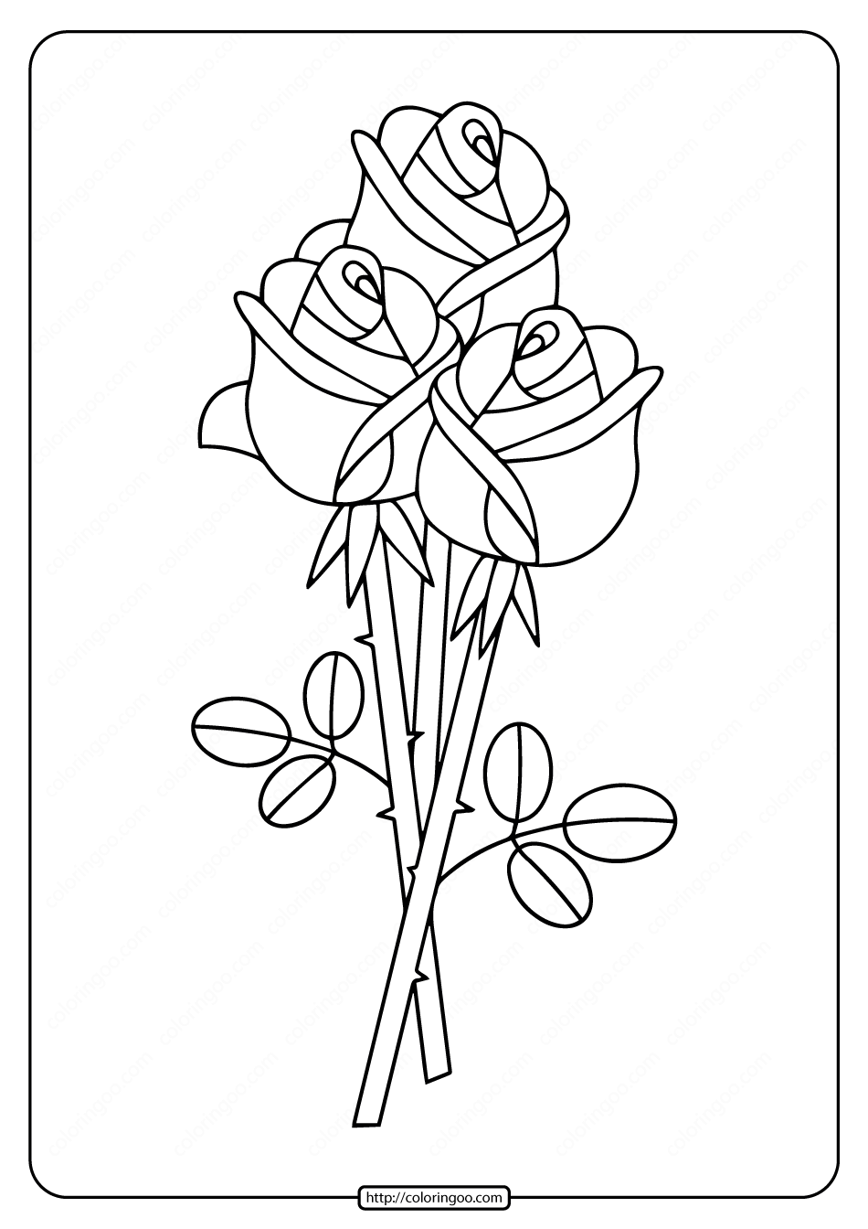 Free Printable Bunch Of Roses Coloring Pages