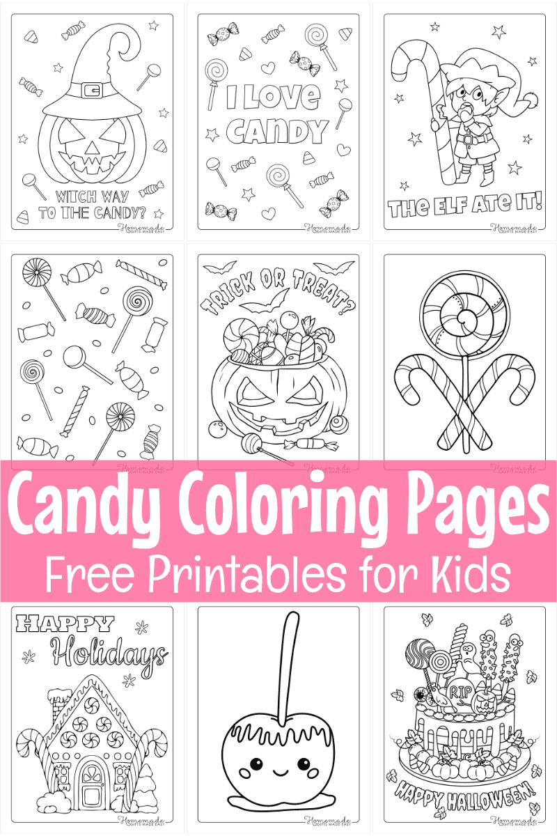 Candy Printable Coloring Pages
