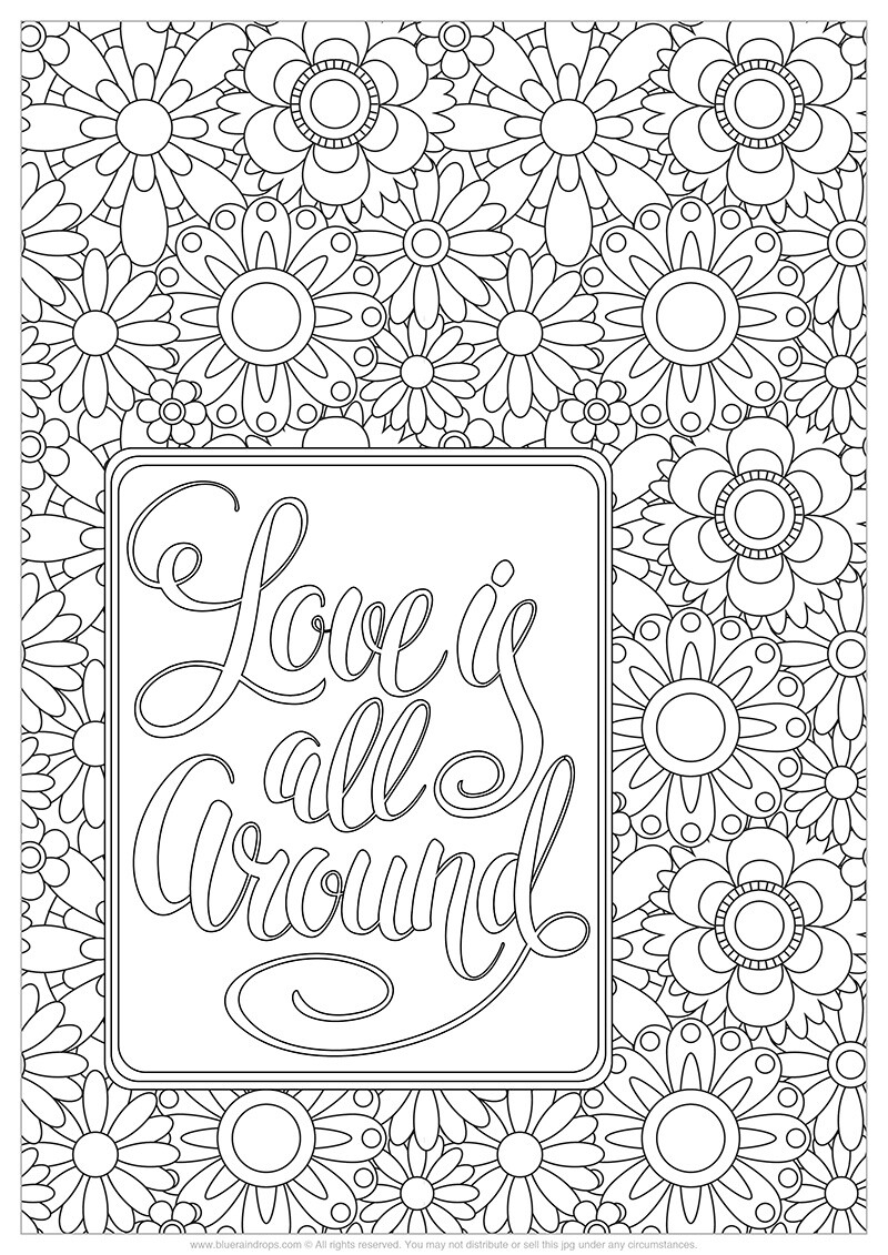 Free Printable Coloring Pages For Adults Blueraindrops Arts And Crafts