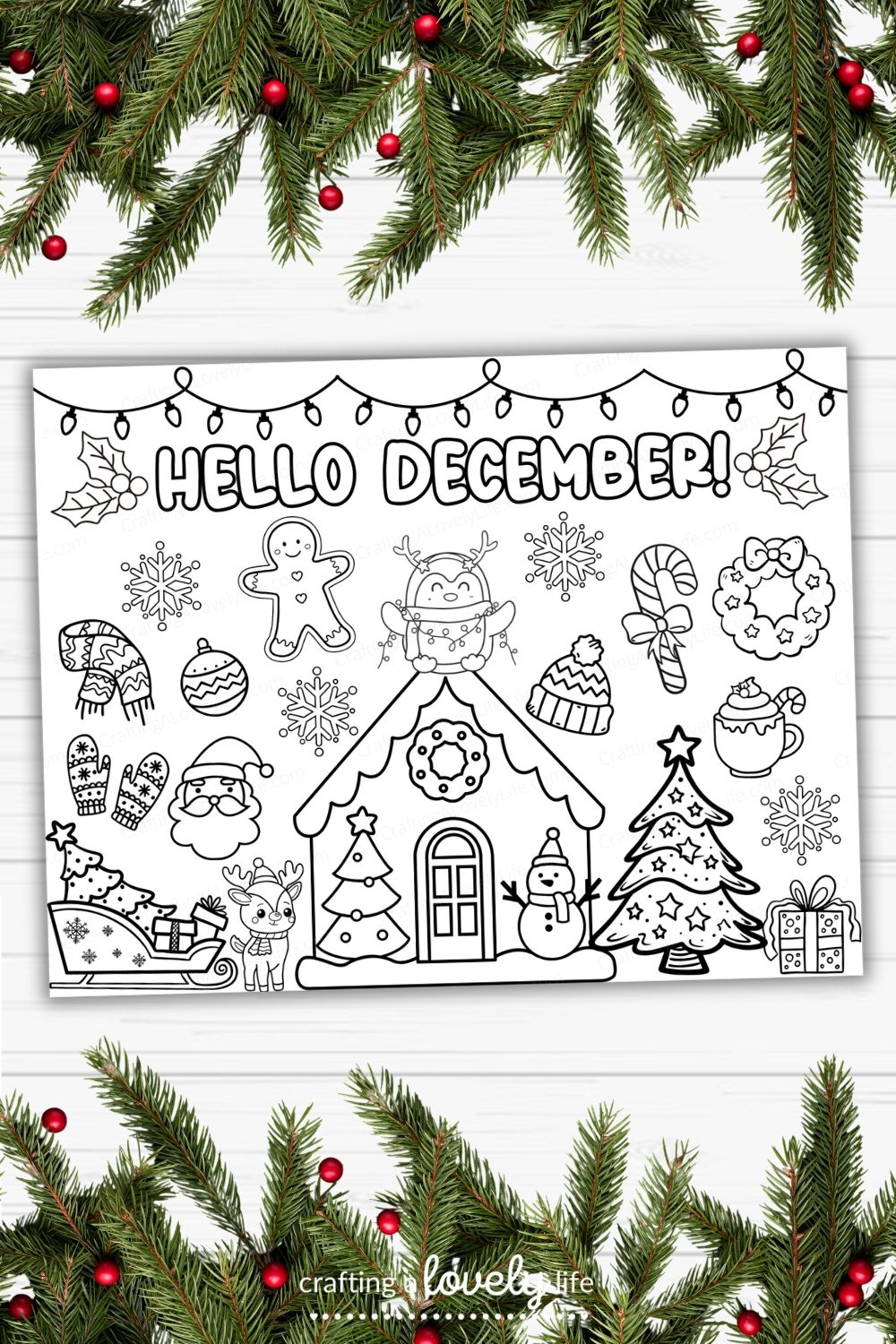 Free Printable December Coloring Page