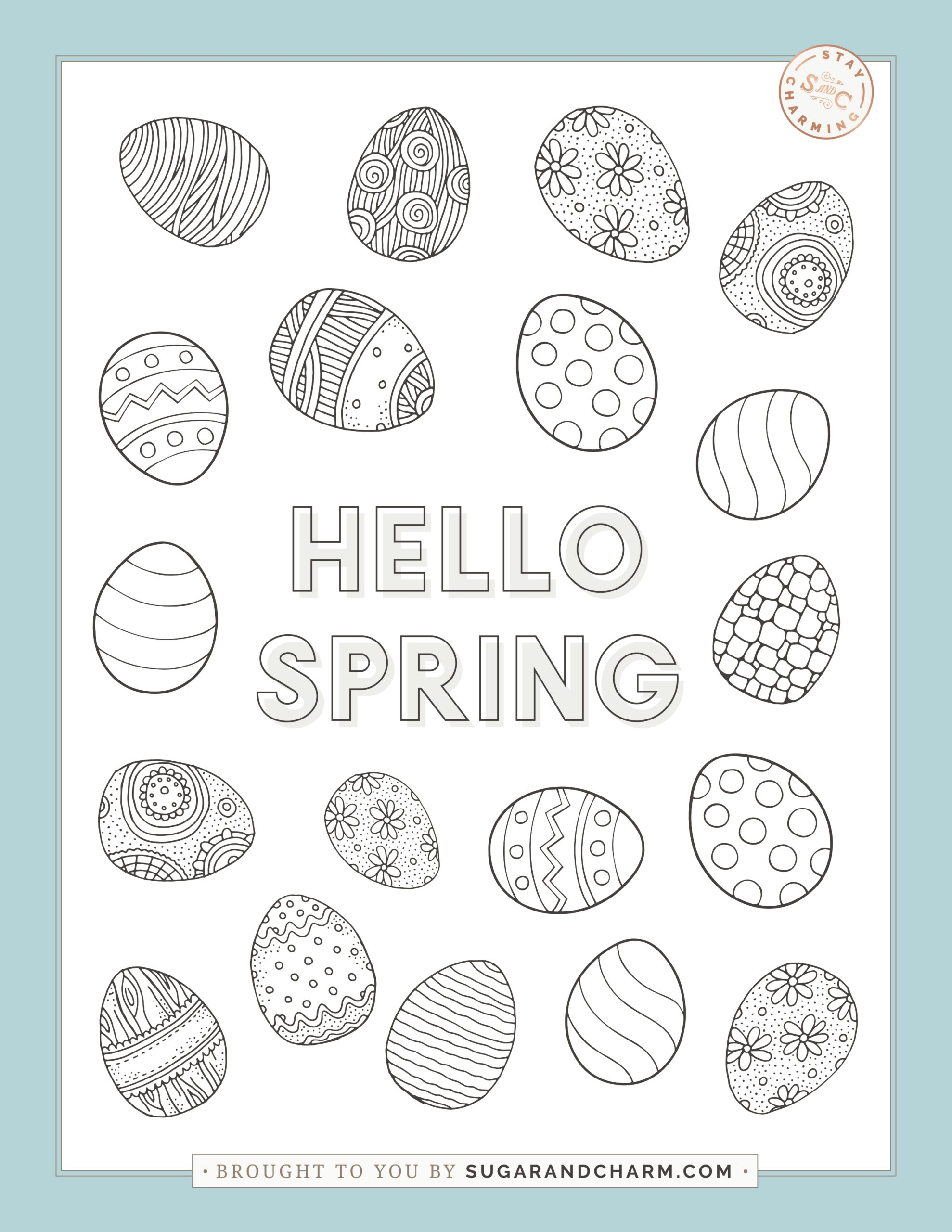 Free Printable Easter Coloring Pages Sugar And Charm