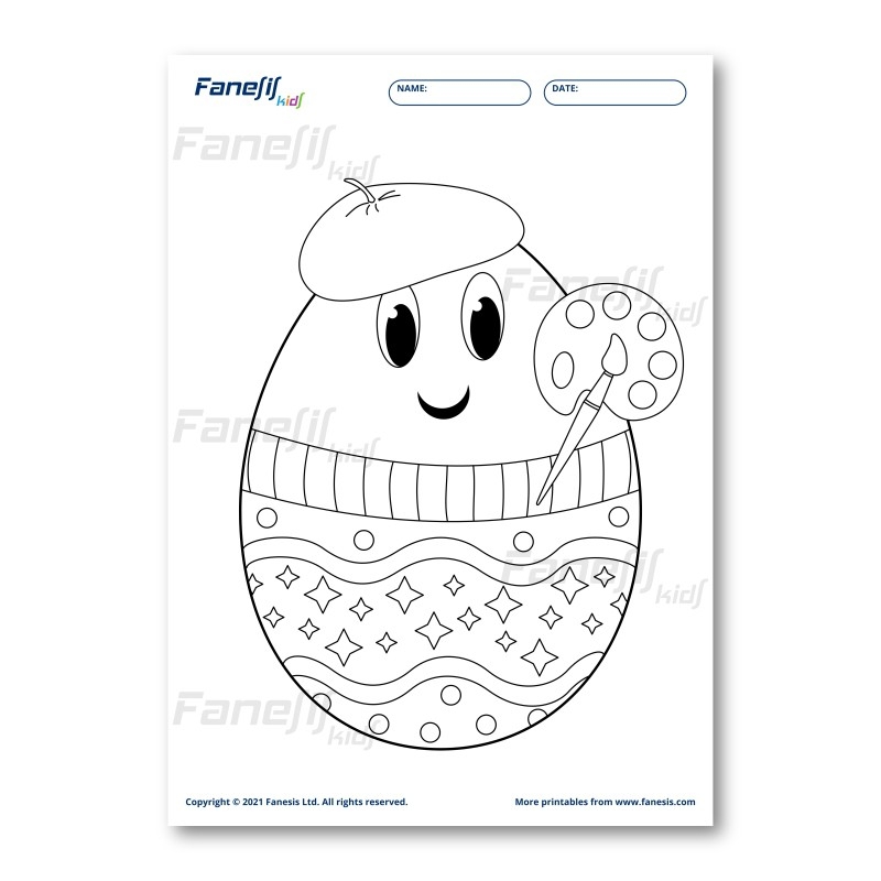 FREE Printable Easter Egg Coloring Page Fanesis Kids