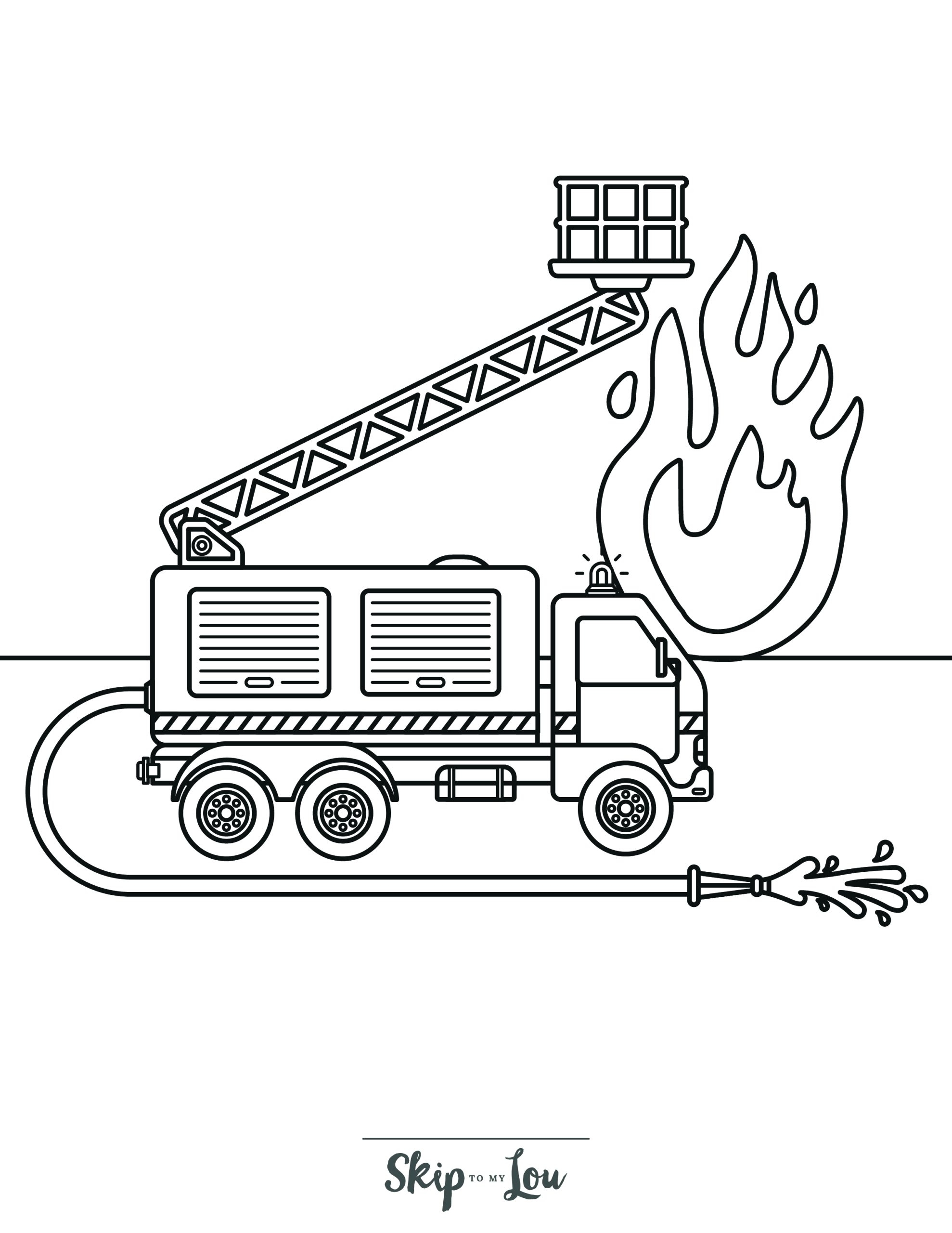 Free Printable Fire Truck Coloring Pages With Book Download Skip 