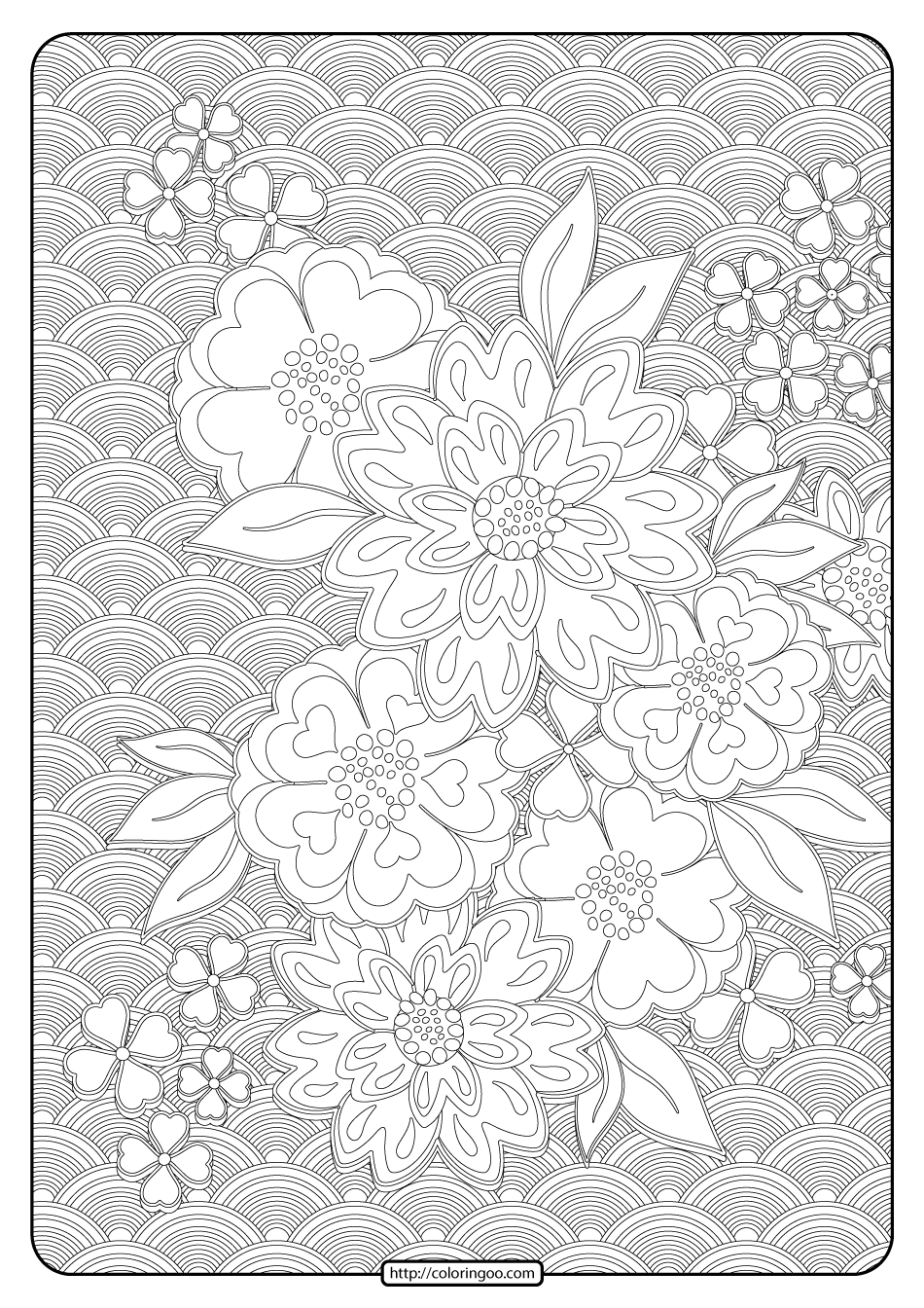 Free Printable Adult Coloring Pages Flowers