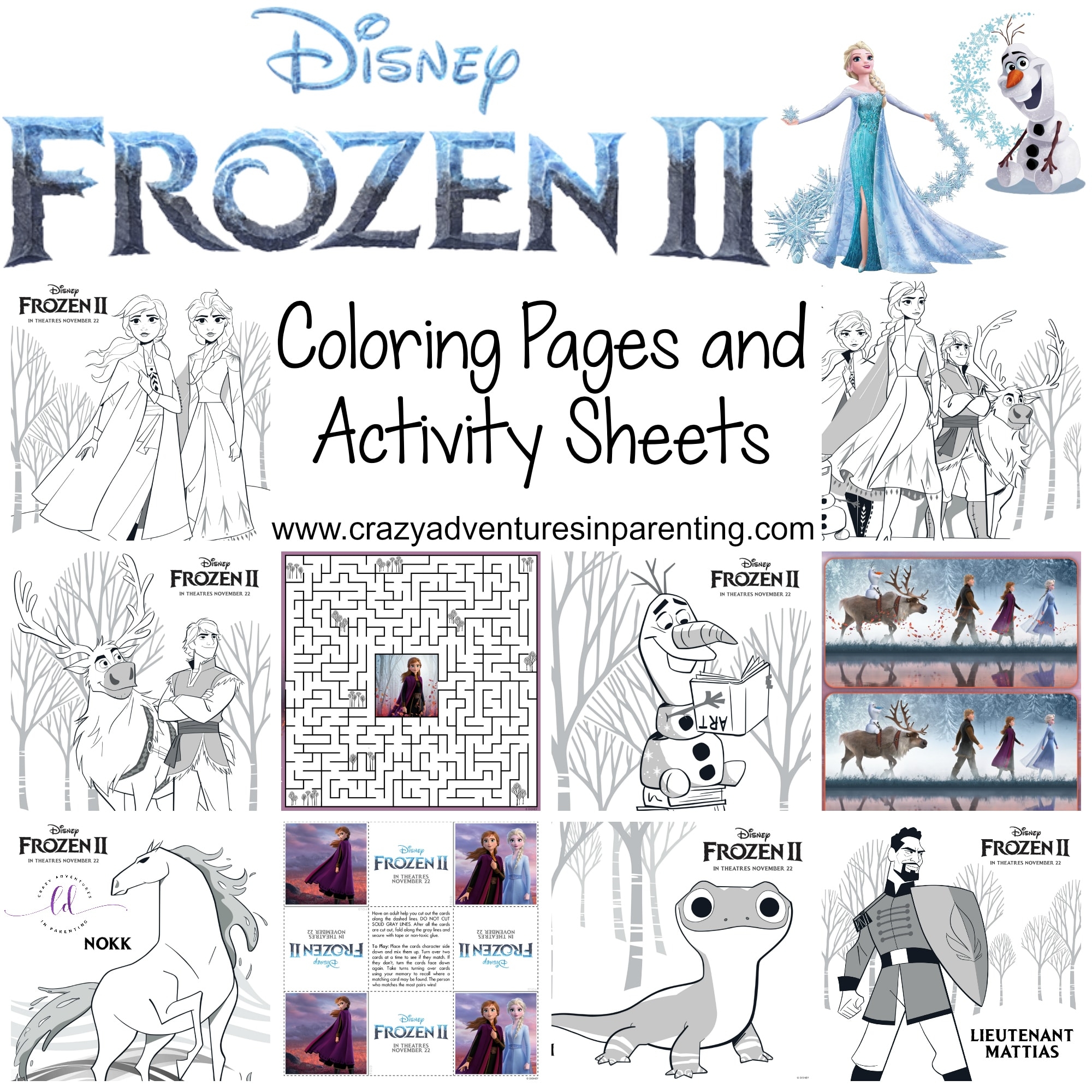 Free Printable Frozen 2 Coloring Pages And Activity Sheets Crazy 