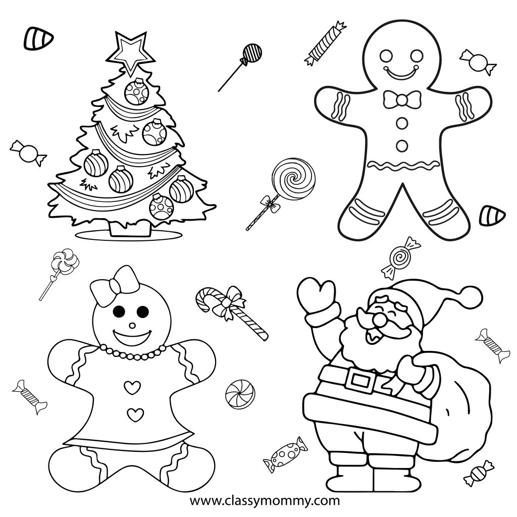 Gingerbread House Printable Coloring Pages