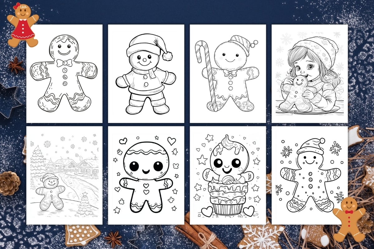 Printable Gingerbread Man Coloring Pages