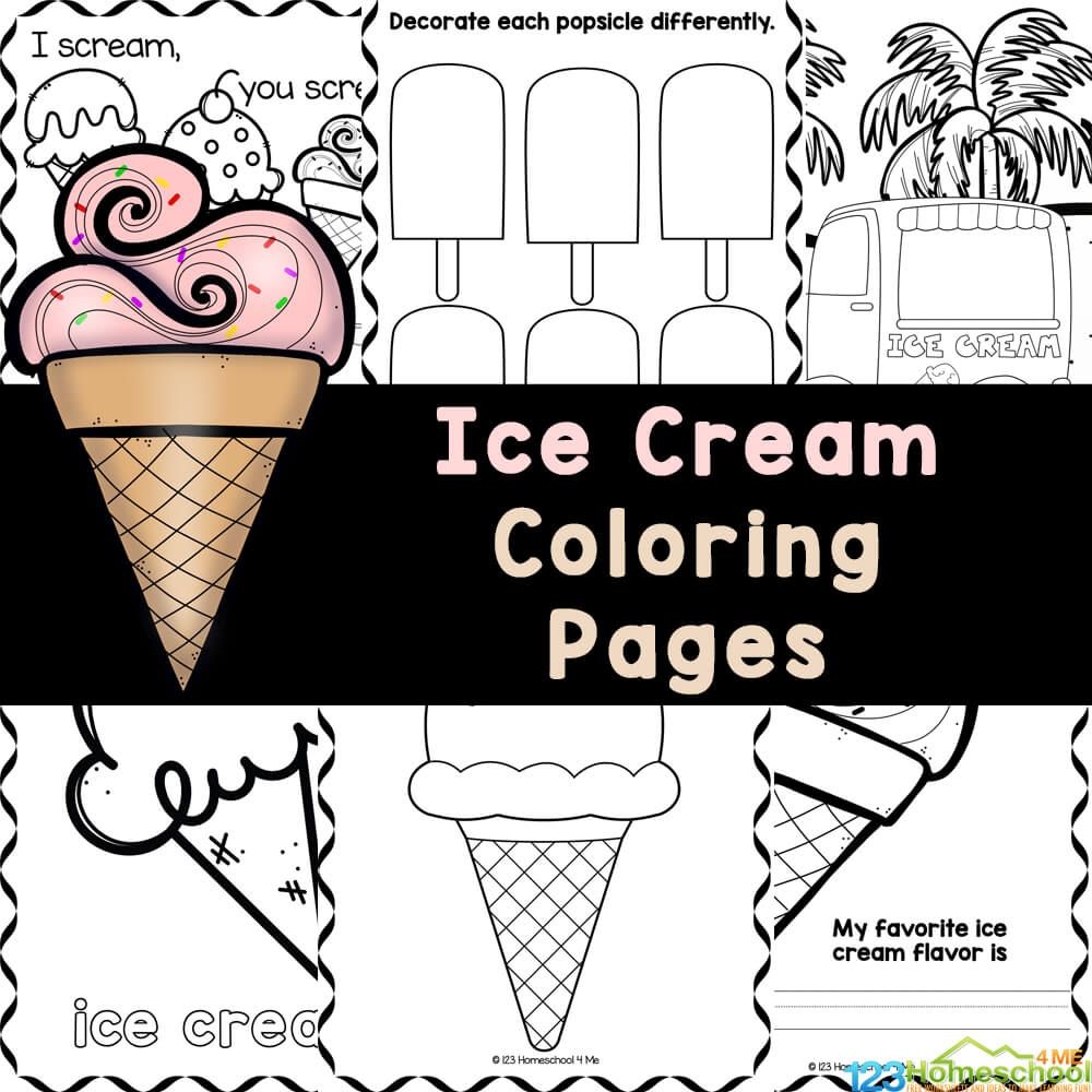 Ice Cream Coloring Pages Free