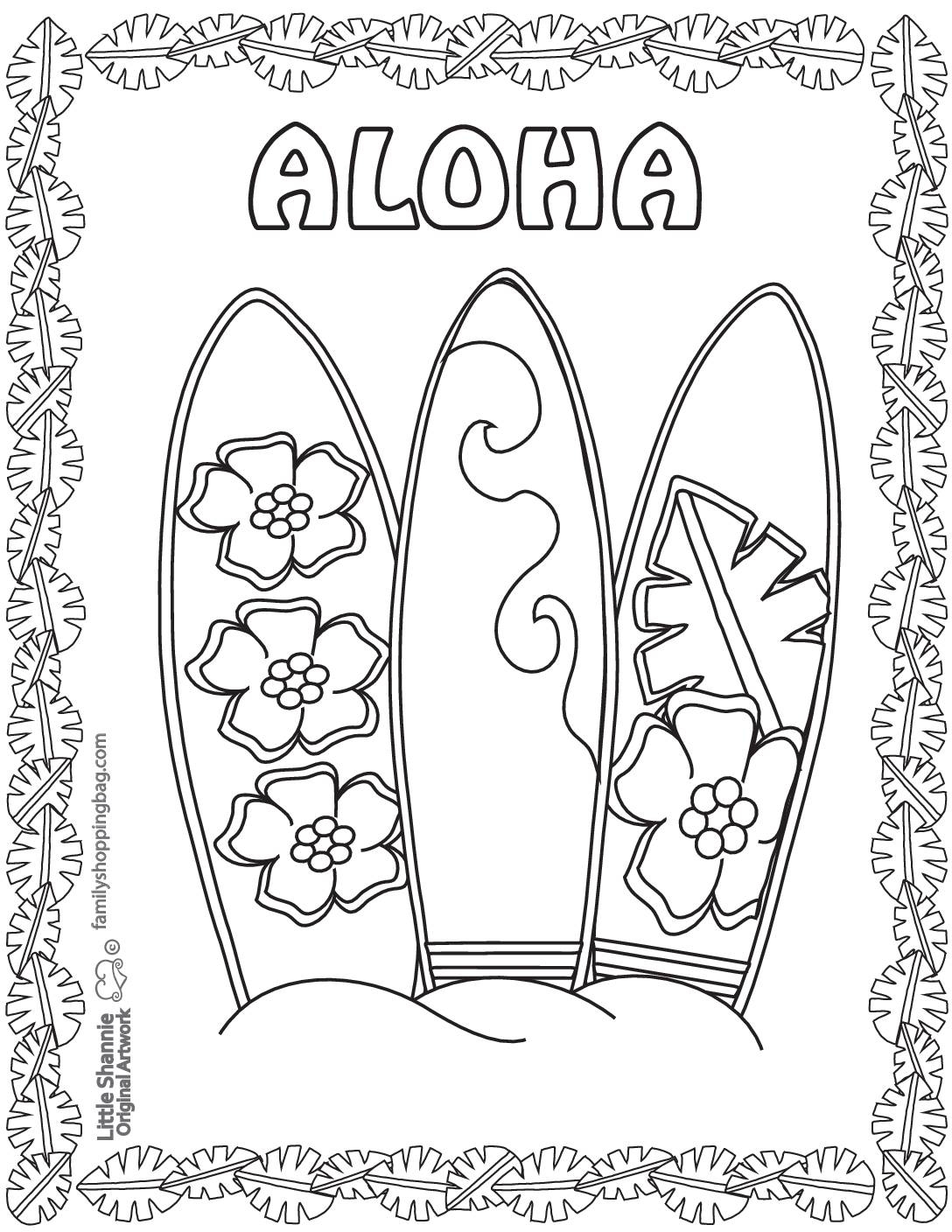 Free Printable Luau Coloring Pages And More Lil Shannie