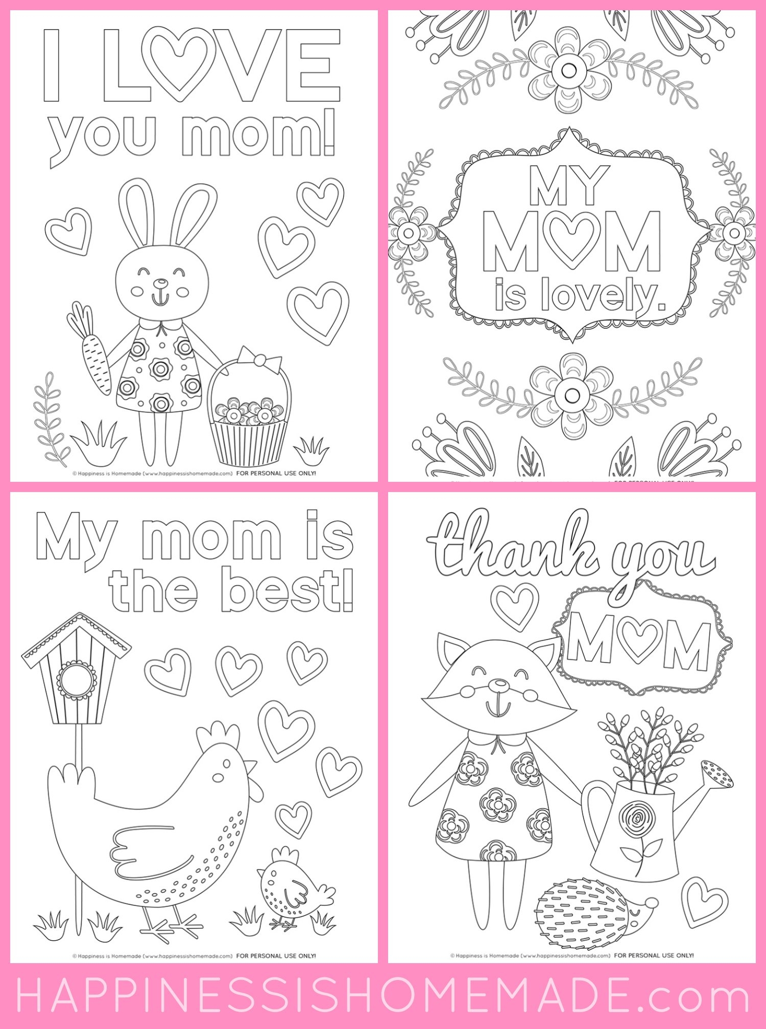 Mothers Day Coloring Pages Free