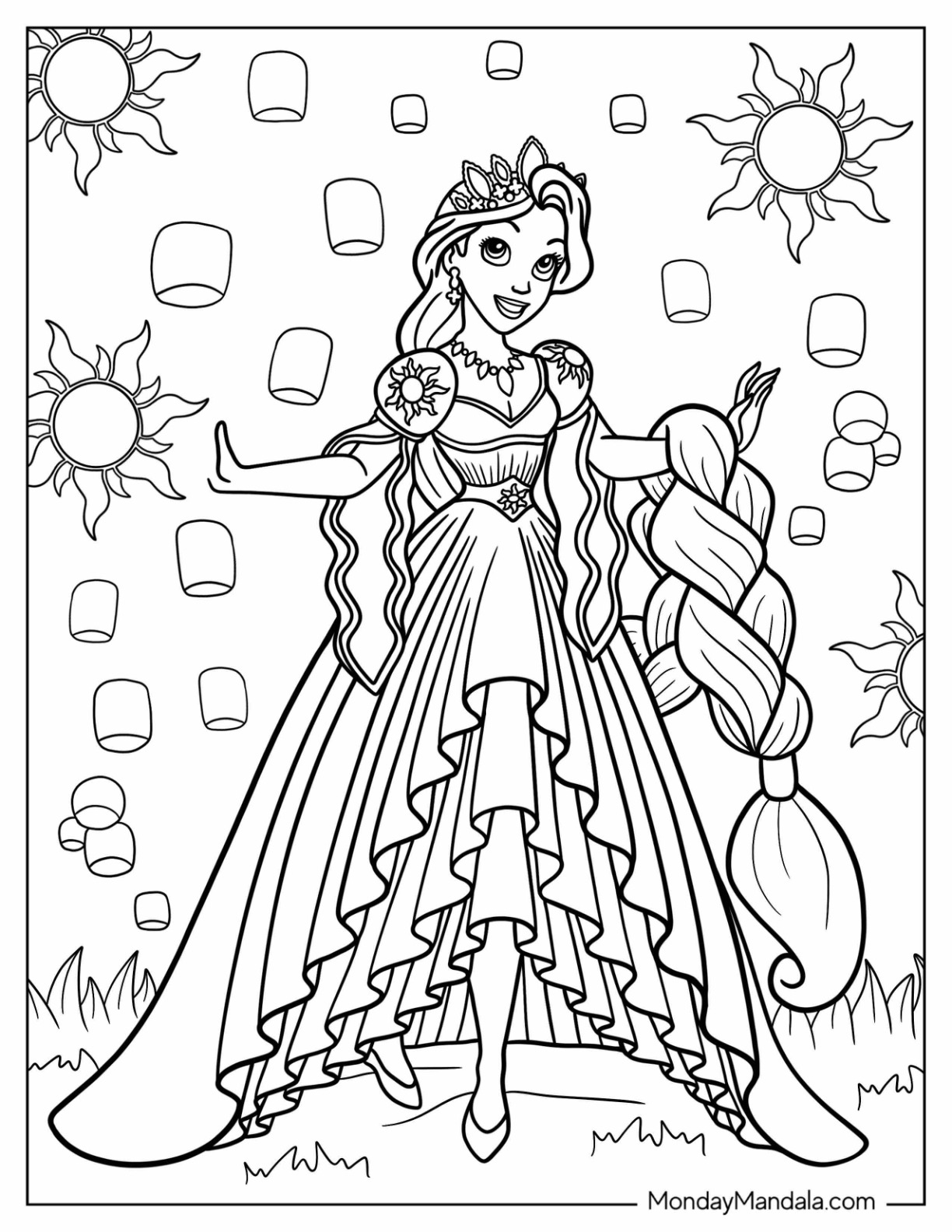 Free Printable Princess Coloring Page Worksheets Library