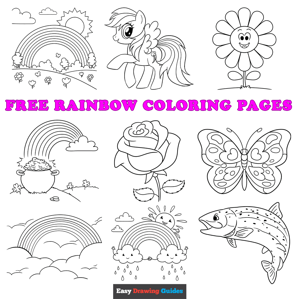 Rainbow Coloring Page Free