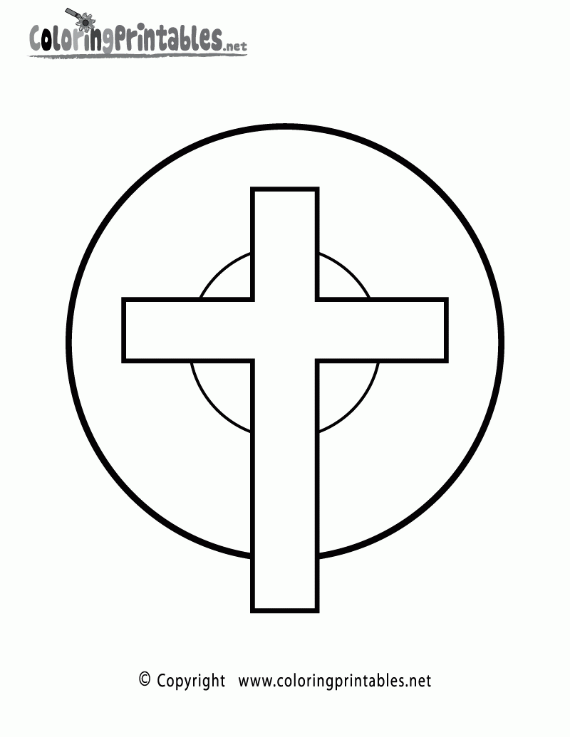 Free Printable Religious Cross Coloring Page