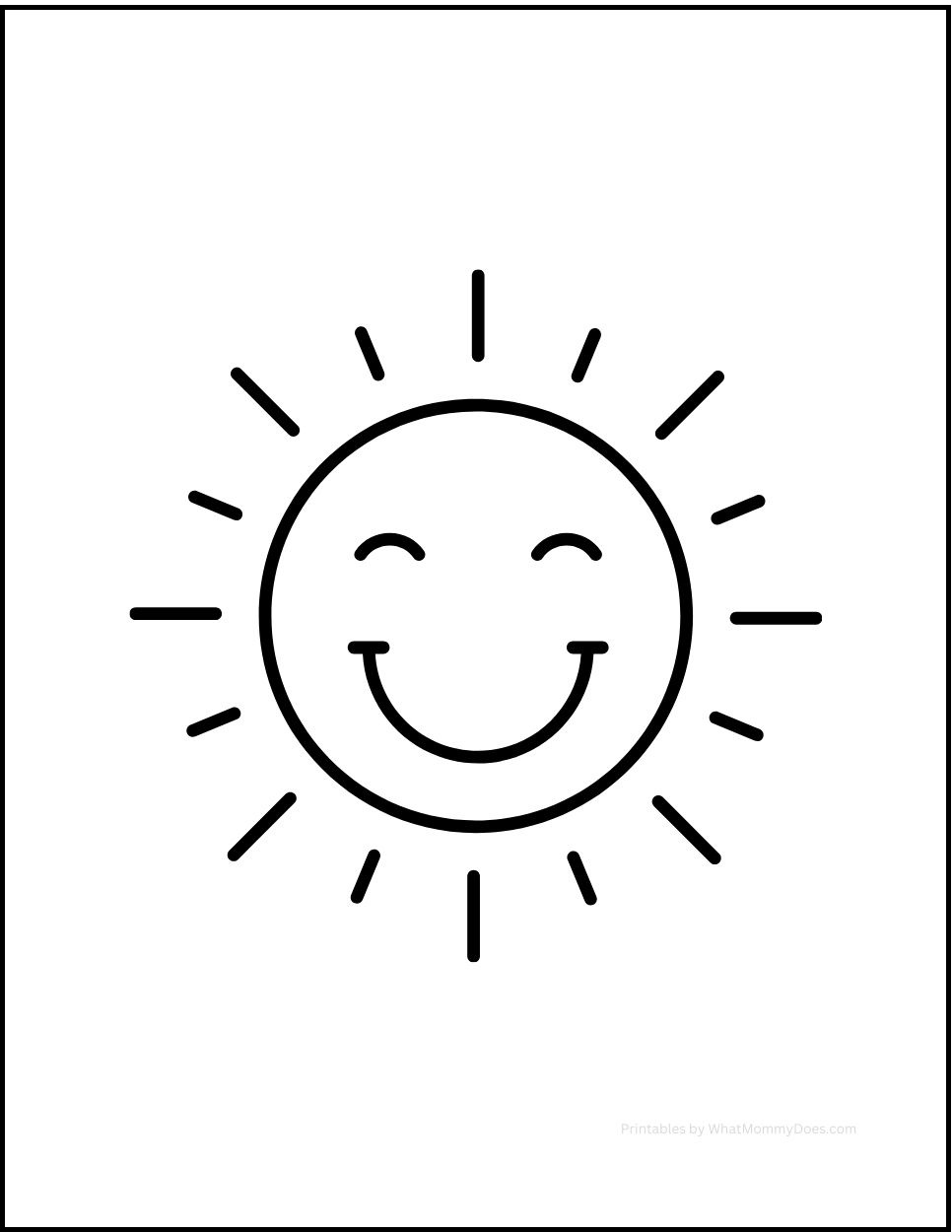 Free Printable Sunshine Coloring Page Cute Smiling Sun What 