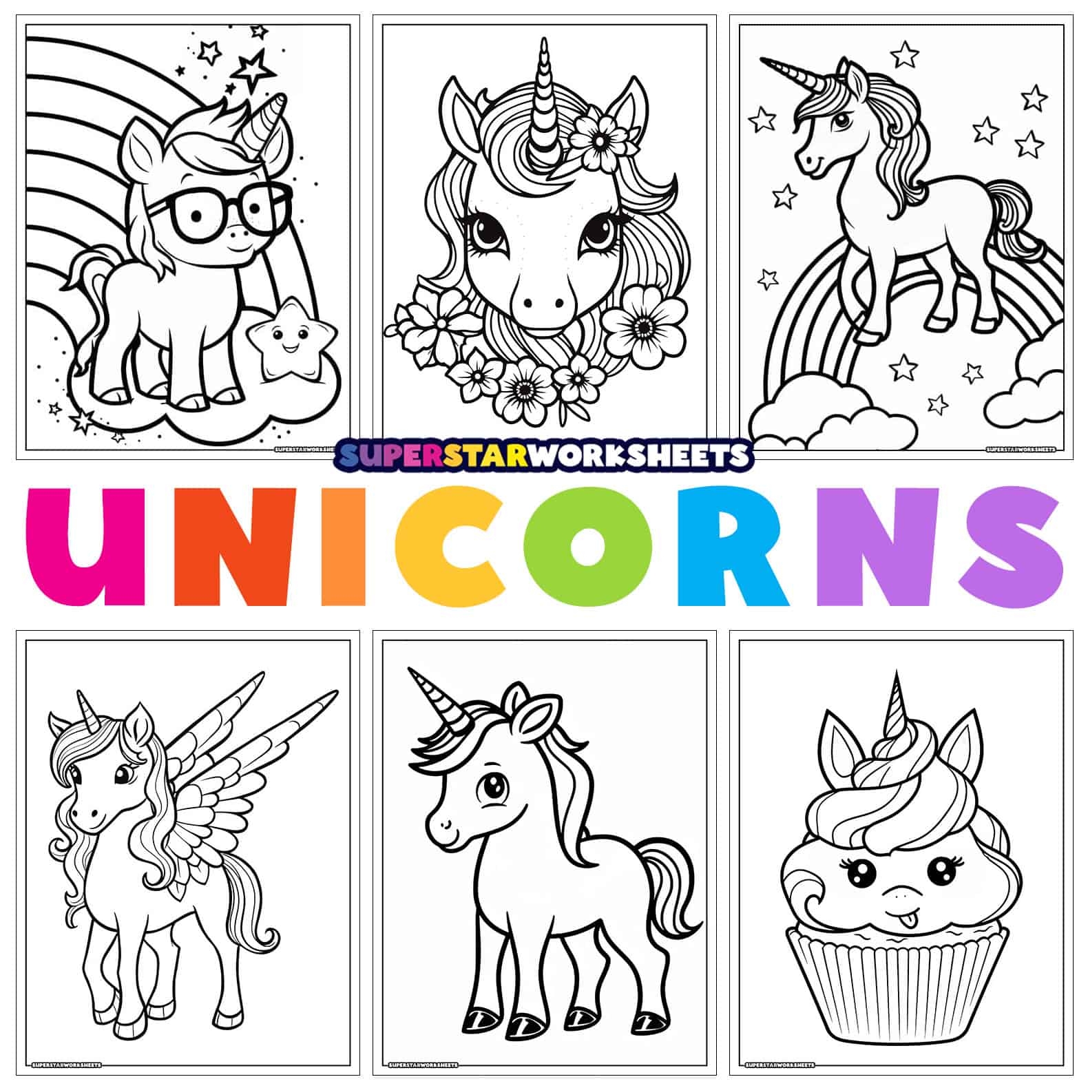 Free Coloring Pages Unicorns