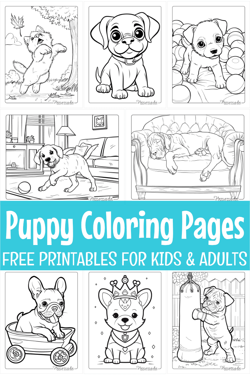 Free Puppy Coloring Pages For Kids U0026 Adults PDF Printables 