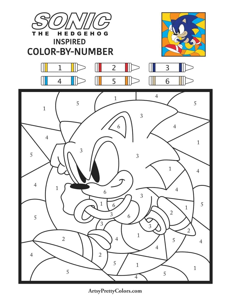 Free Sonic Color By Number Printables Artsy Pretty Colors