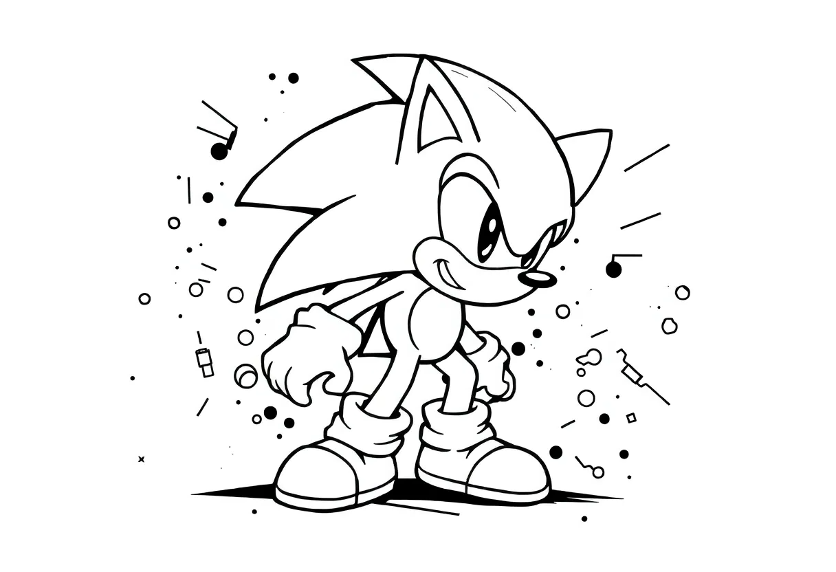 Sonic Coloring Page Free