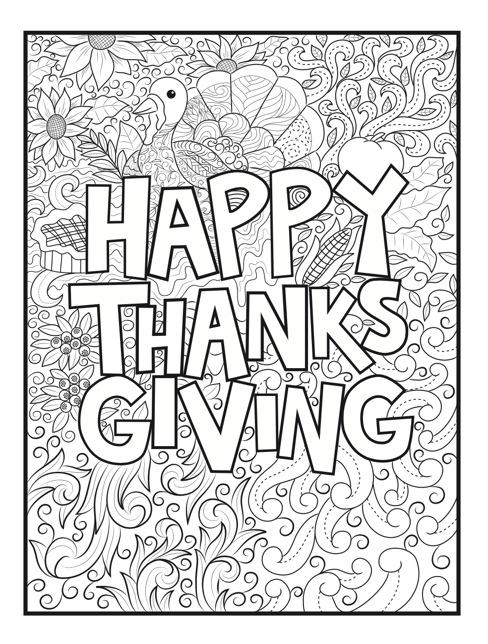 Free Printable Thanksgiving Coloring Pages For Adults