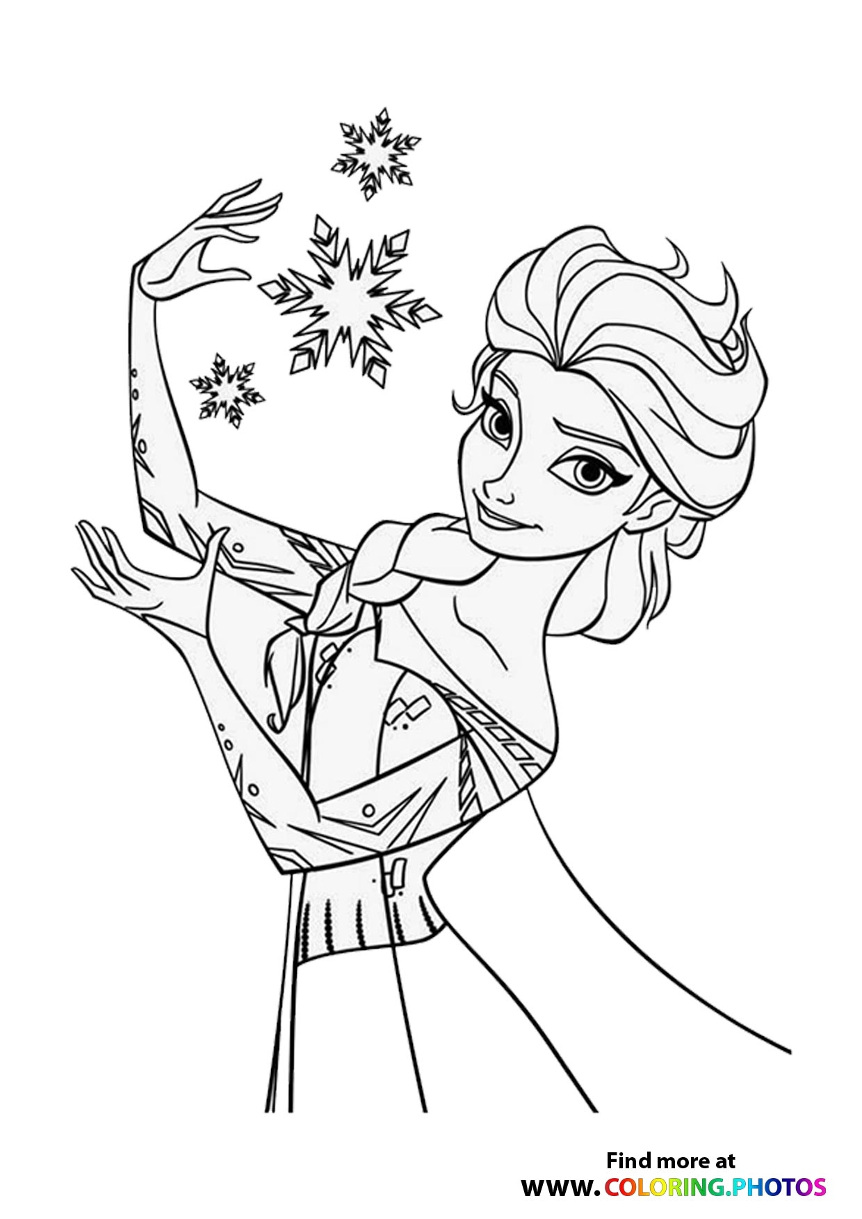 Frozen Elsa Making Snowflakes Coloring Pages For Kids Printable
