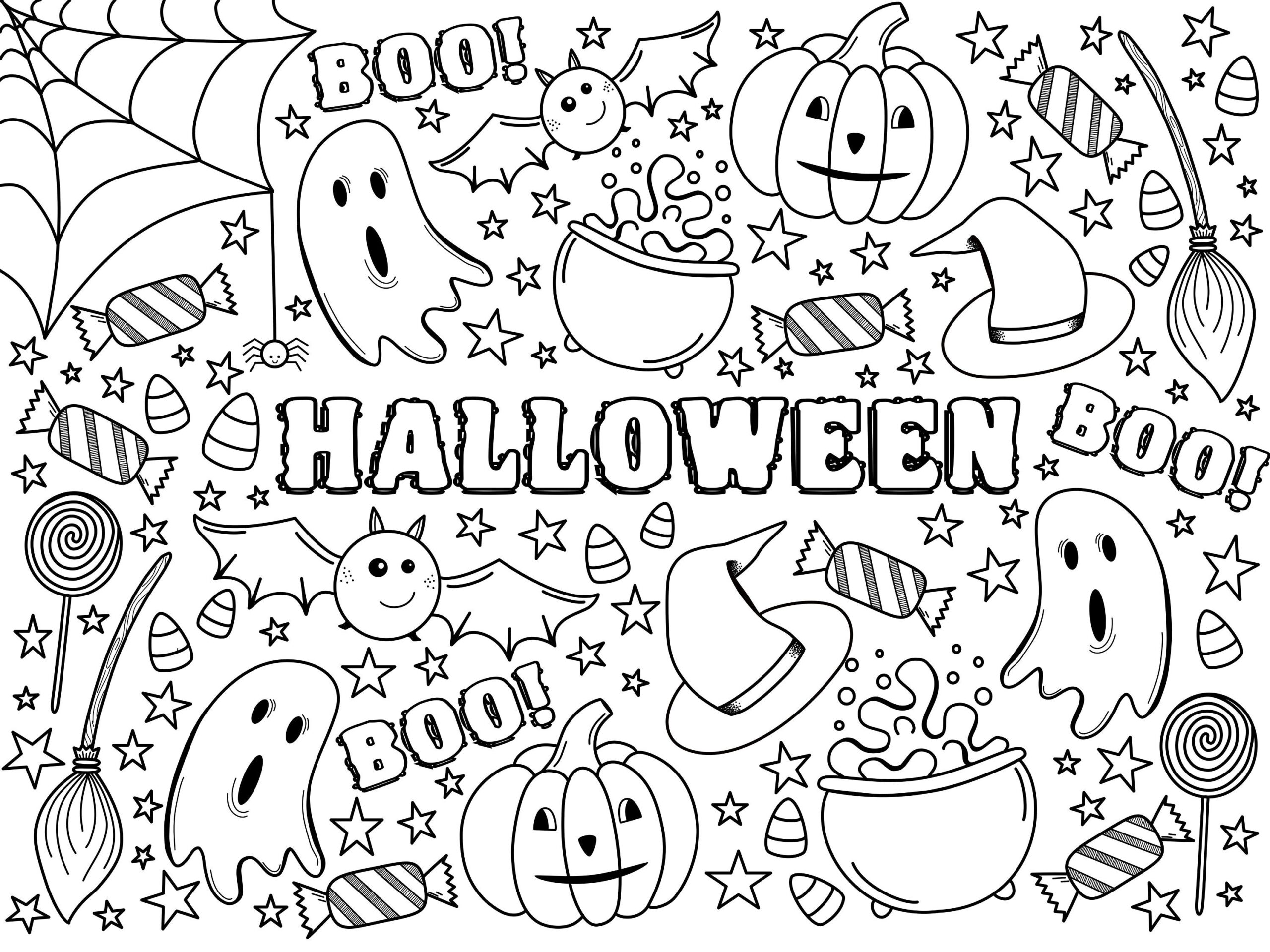 GIANT Halloween Coloring Page digital Download Etsy Australia