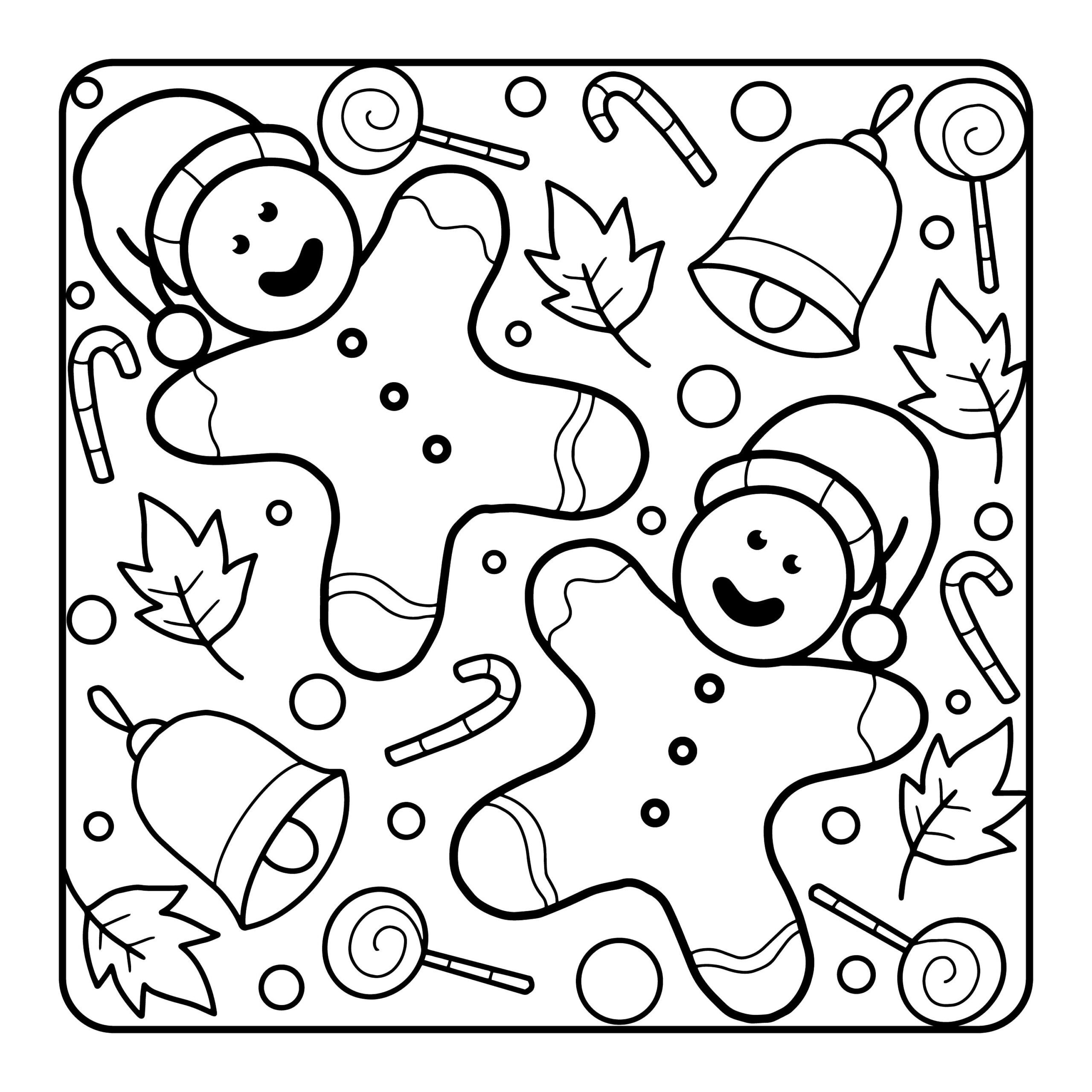 Gingerbread Coloring Sheet Etsy