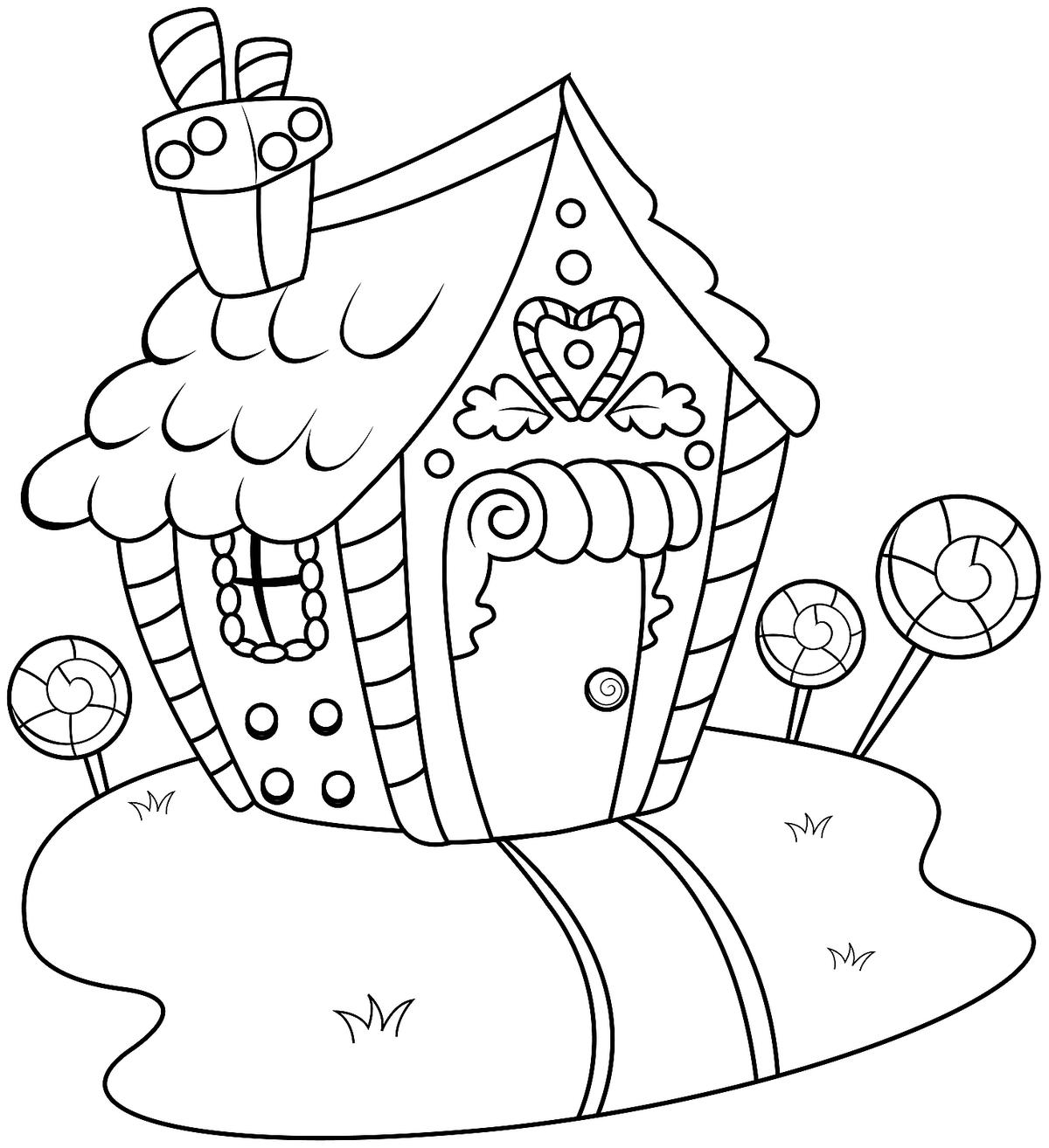 Gingerbread House Coloring Pages Free Printable Coloring 
