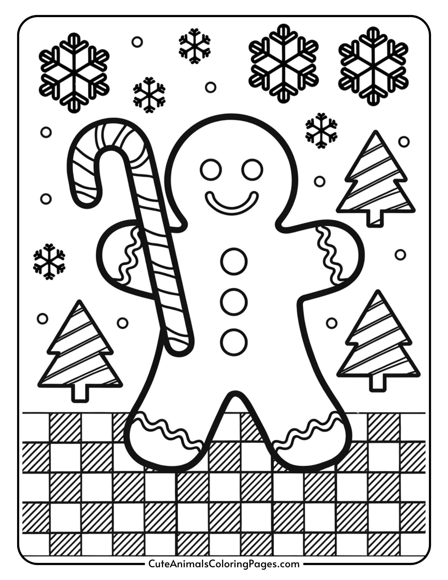 Printable Gingerbread Man Coloring Page